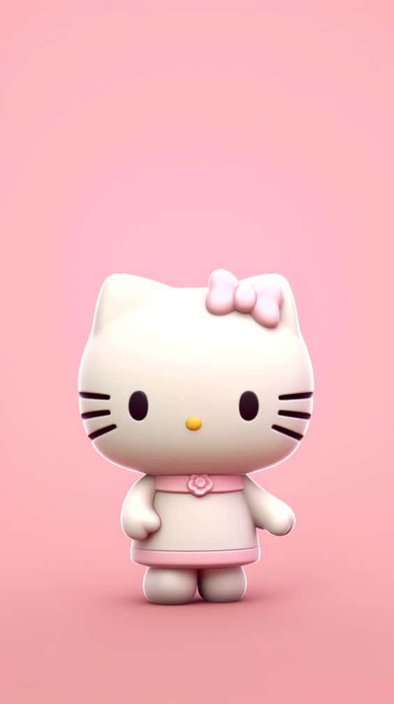 3d Hello Kitty, Hello Kitty, pink dress, SD Phone Wallpaper