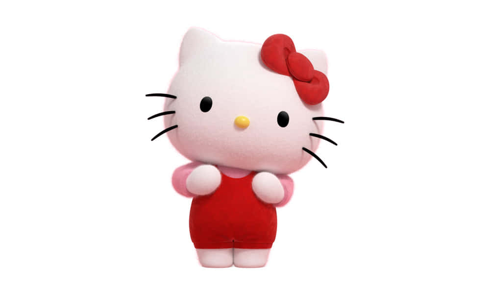 Hello Kitty, pink plush, red bow, SD Desktop Wallpaper