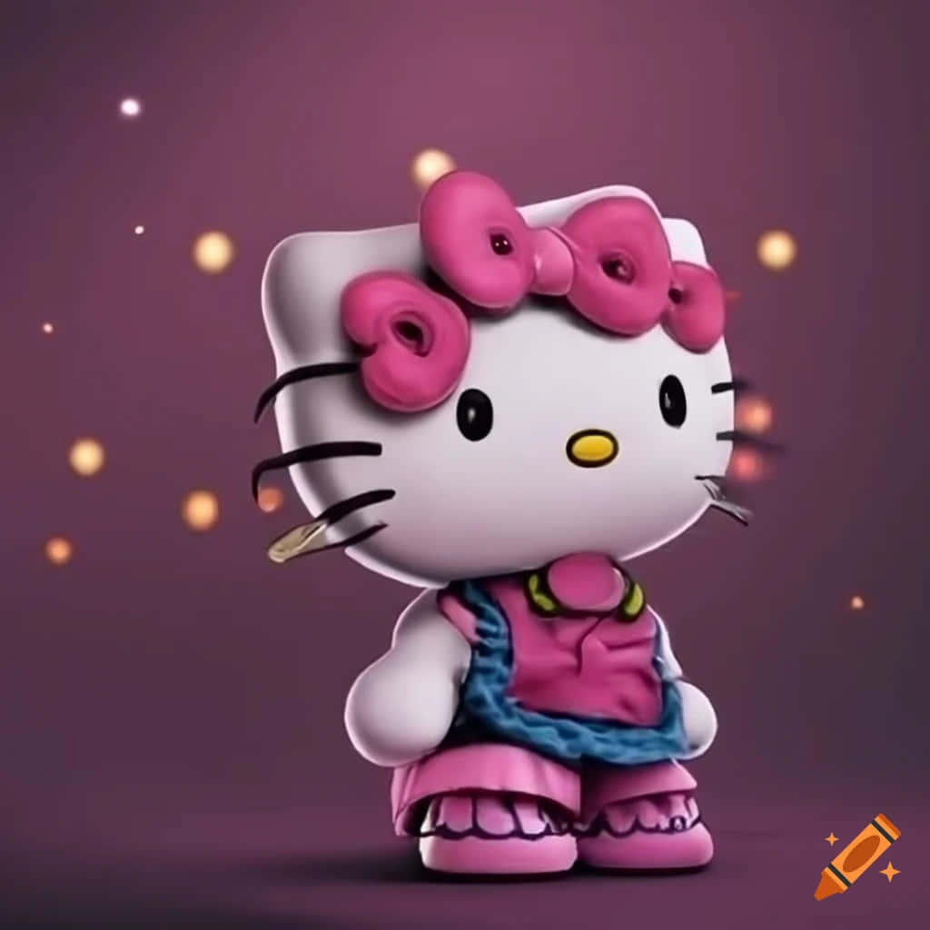 Hello Kitty, purple outfit, pink outfit, SD Desktop Wallpaper