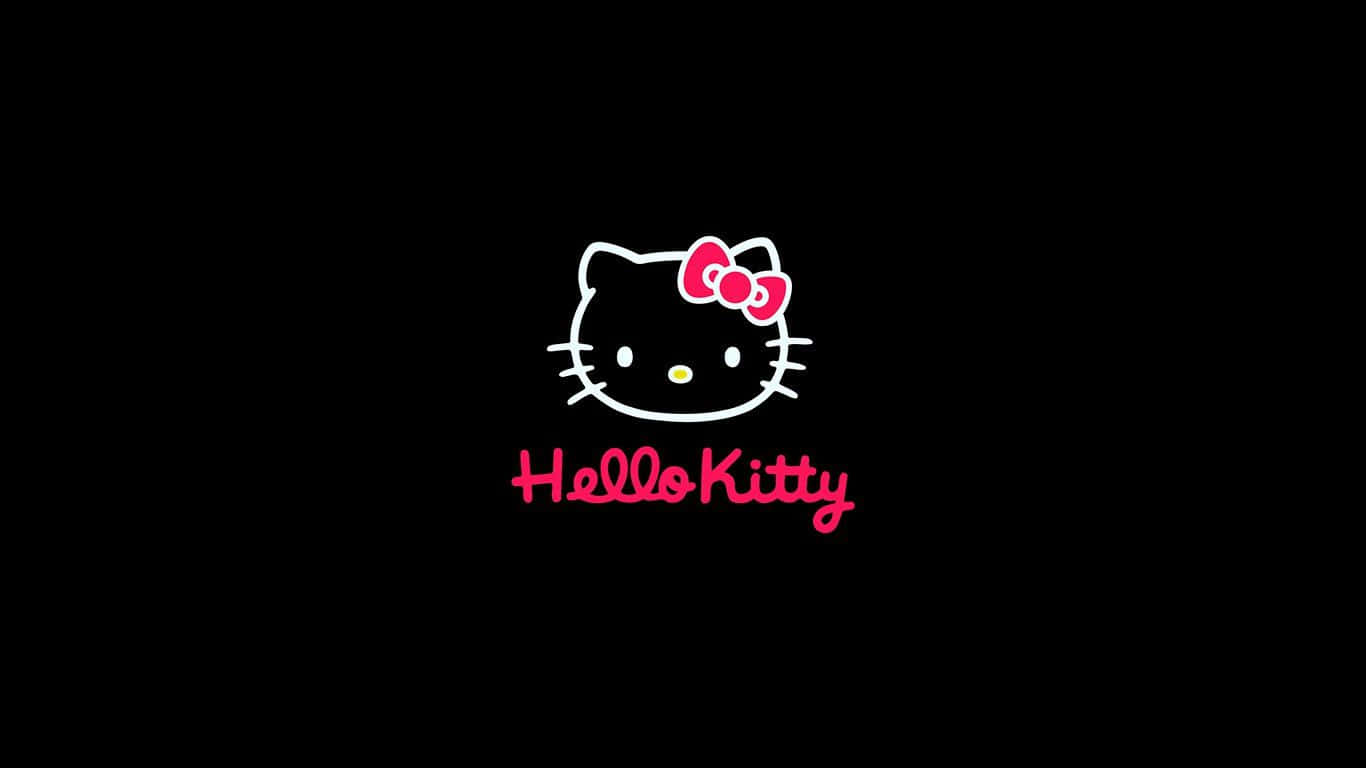Hello Kitty, pink bow, black background, HD Desktop Wallpaper