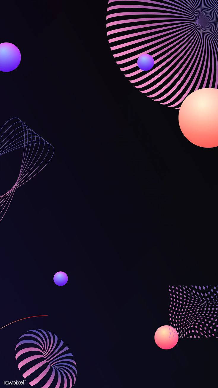 3d phone, circular figures, neon pink, HD Phone Wallpaper