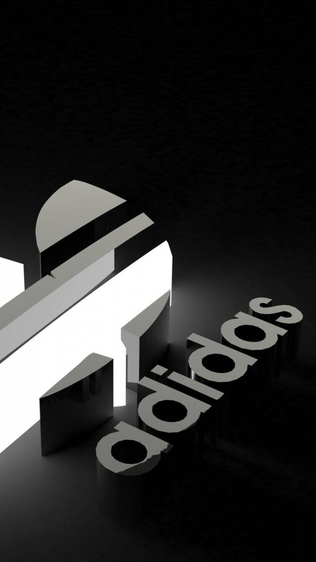 3d iPhone, adidas logo, white, Full HD Phone Wallpaper