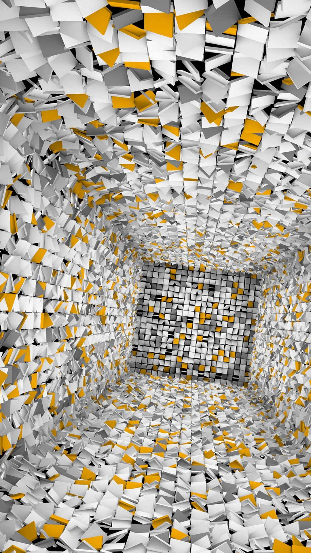3d iPhone, white, yellow, Full HD Phone Wallpaper