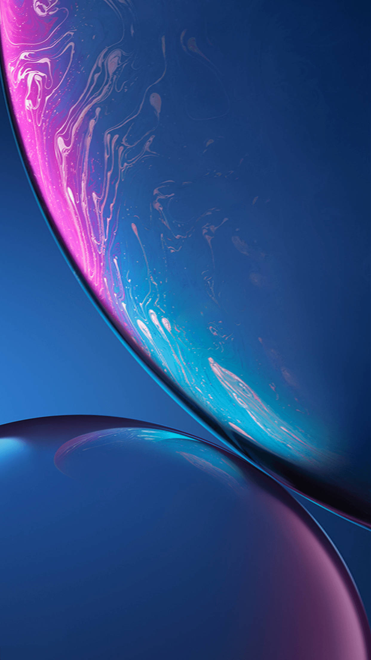 iPhone, Stock Blue, bubbles, Full HD Phone Wallpaper
