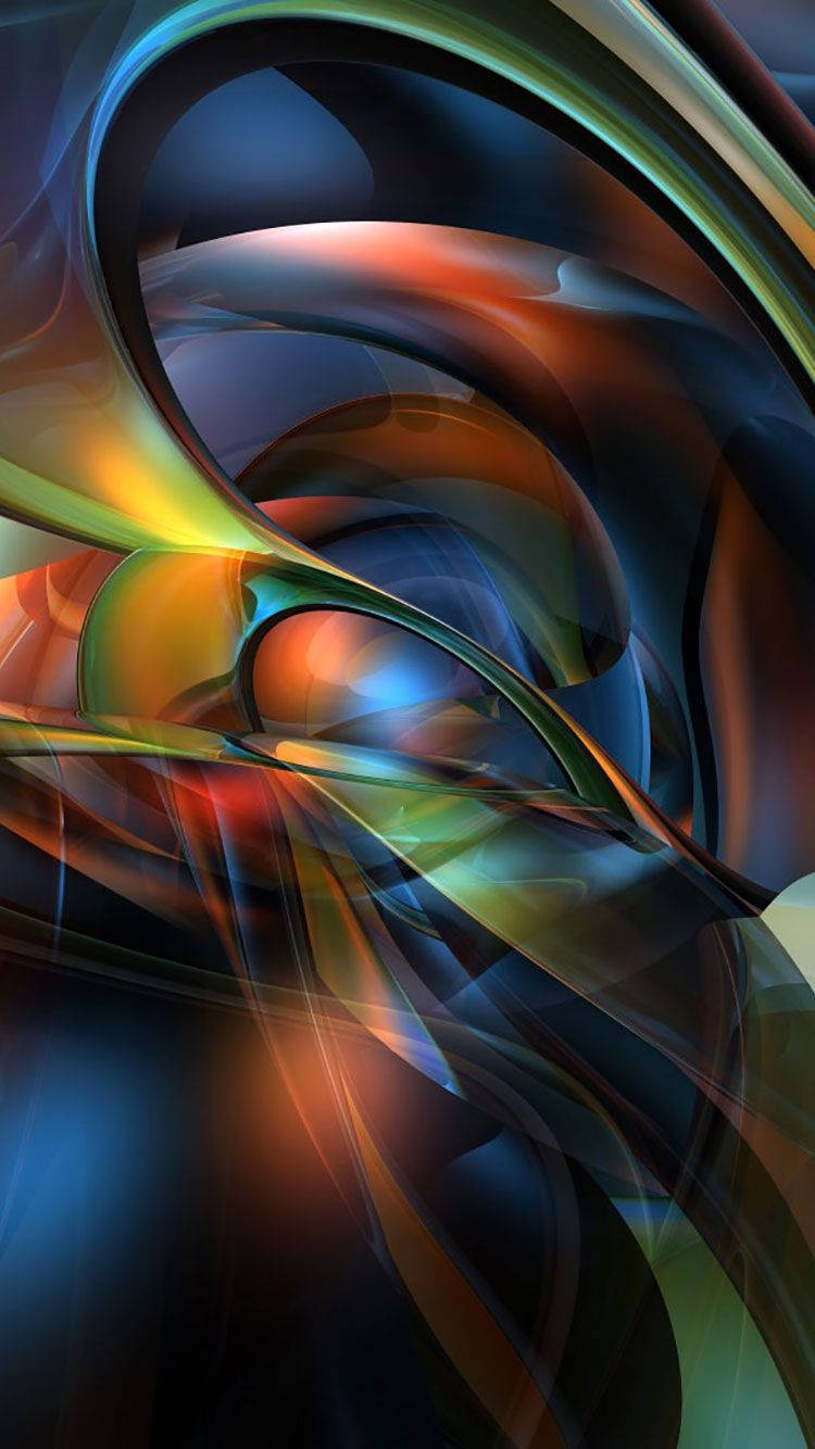 3d iPhone, abstract colours, vibrant swirling ribbons of color, HD Phone Wallpaper