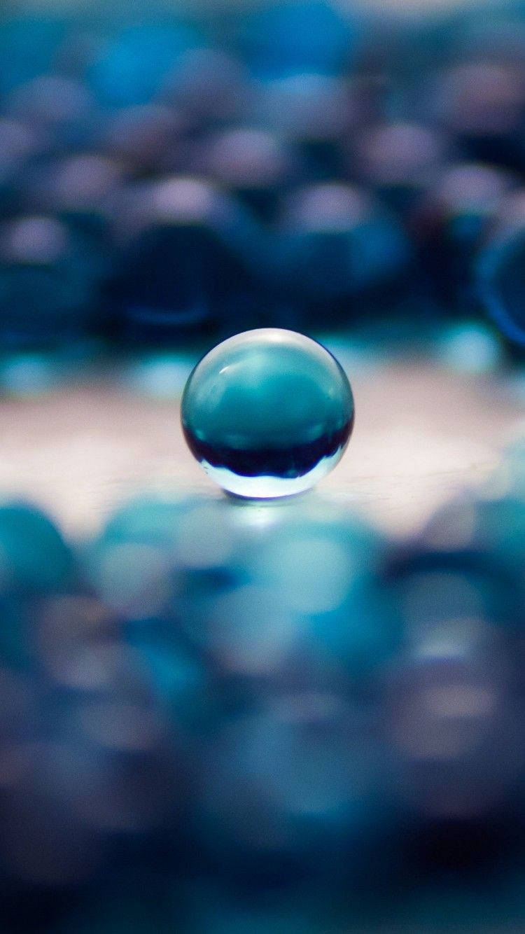 3d iPhone, glass sphere, clear glass marble, HD Phone Wallpaper