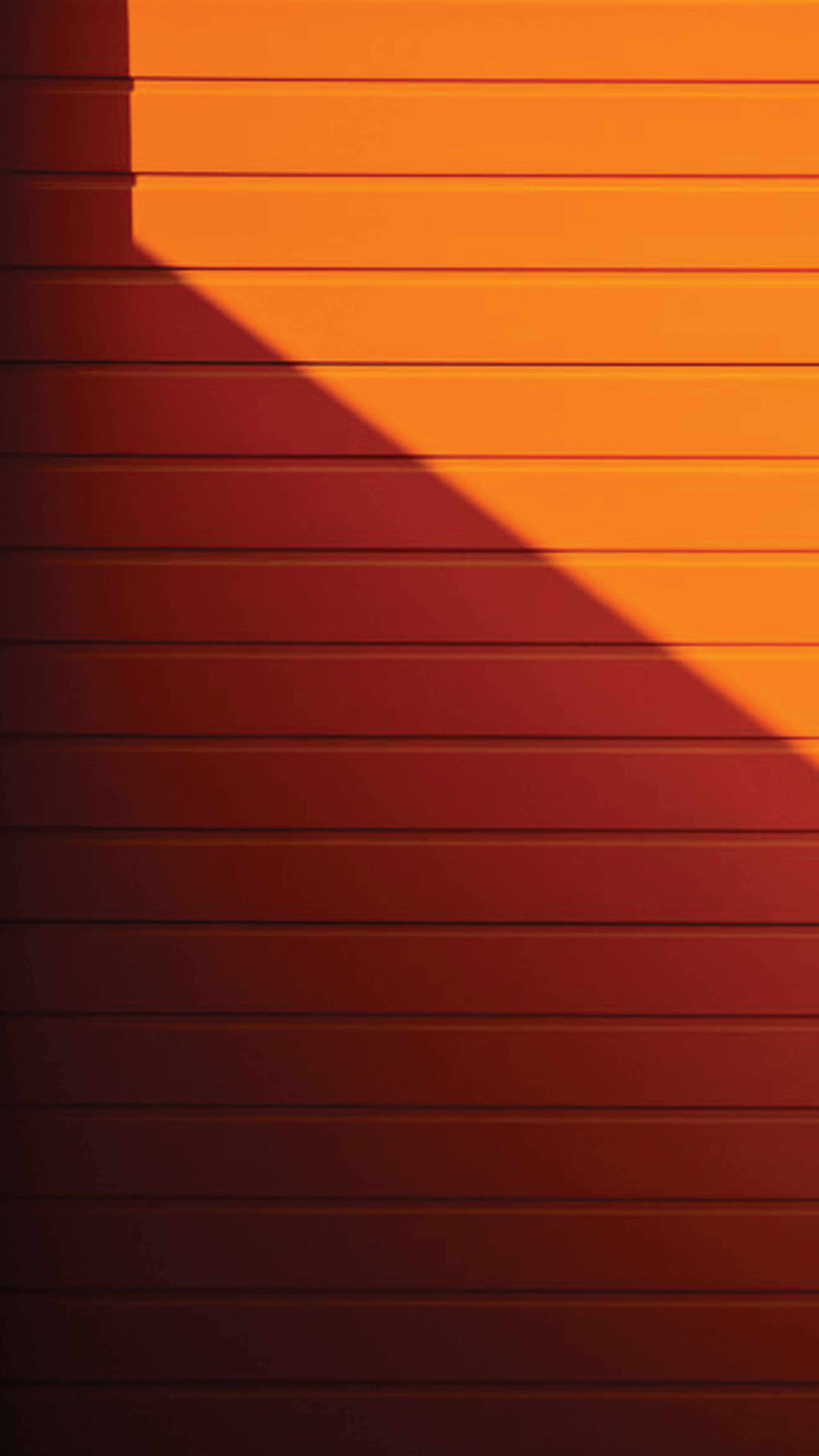 3d iPhone, two-toned orange wall, vibrant orange, 4K Phone Wallpaper