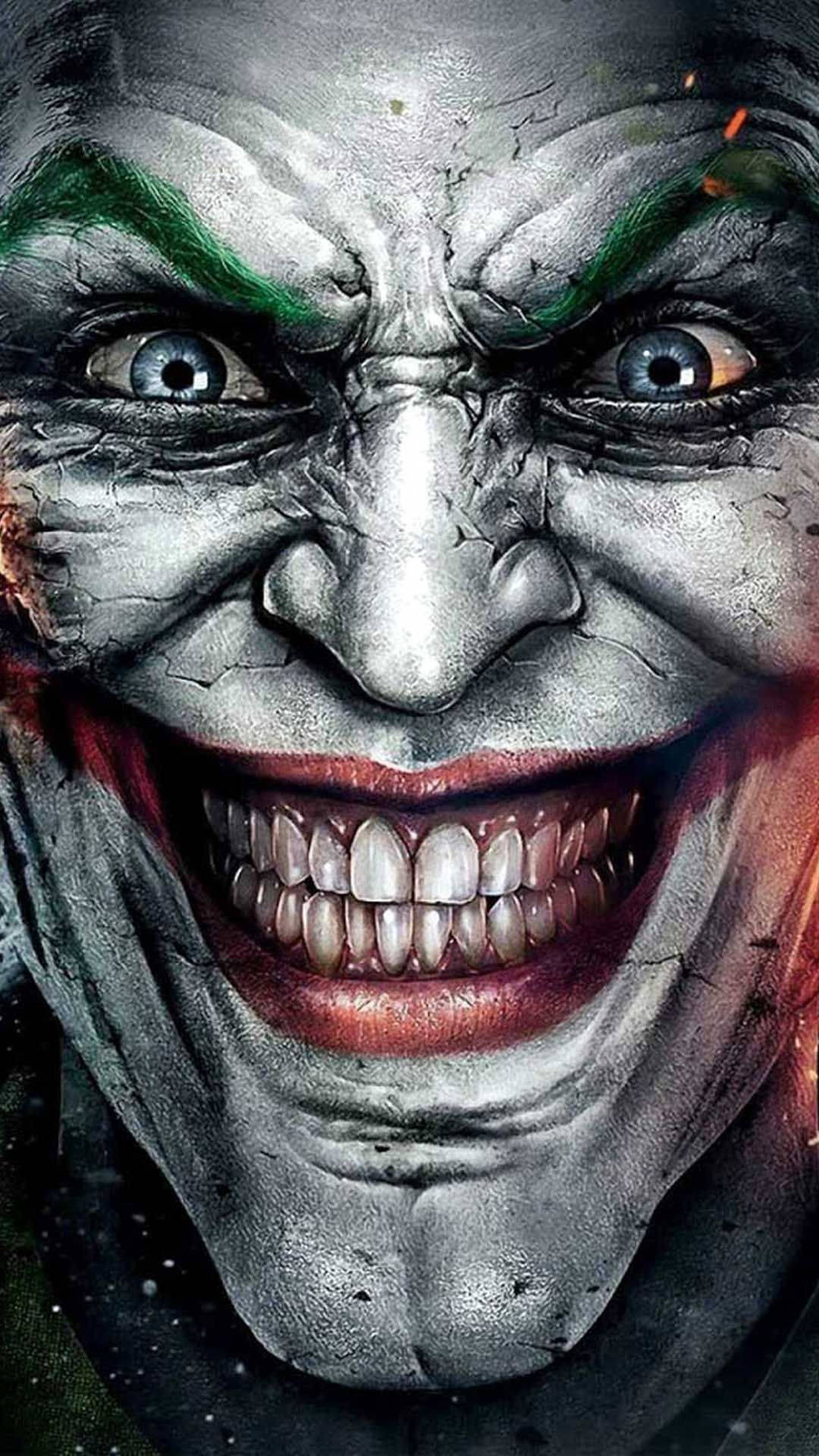 3d Joker iPhone, Joker, cracked white face, Full HD Phone Wallpaper
