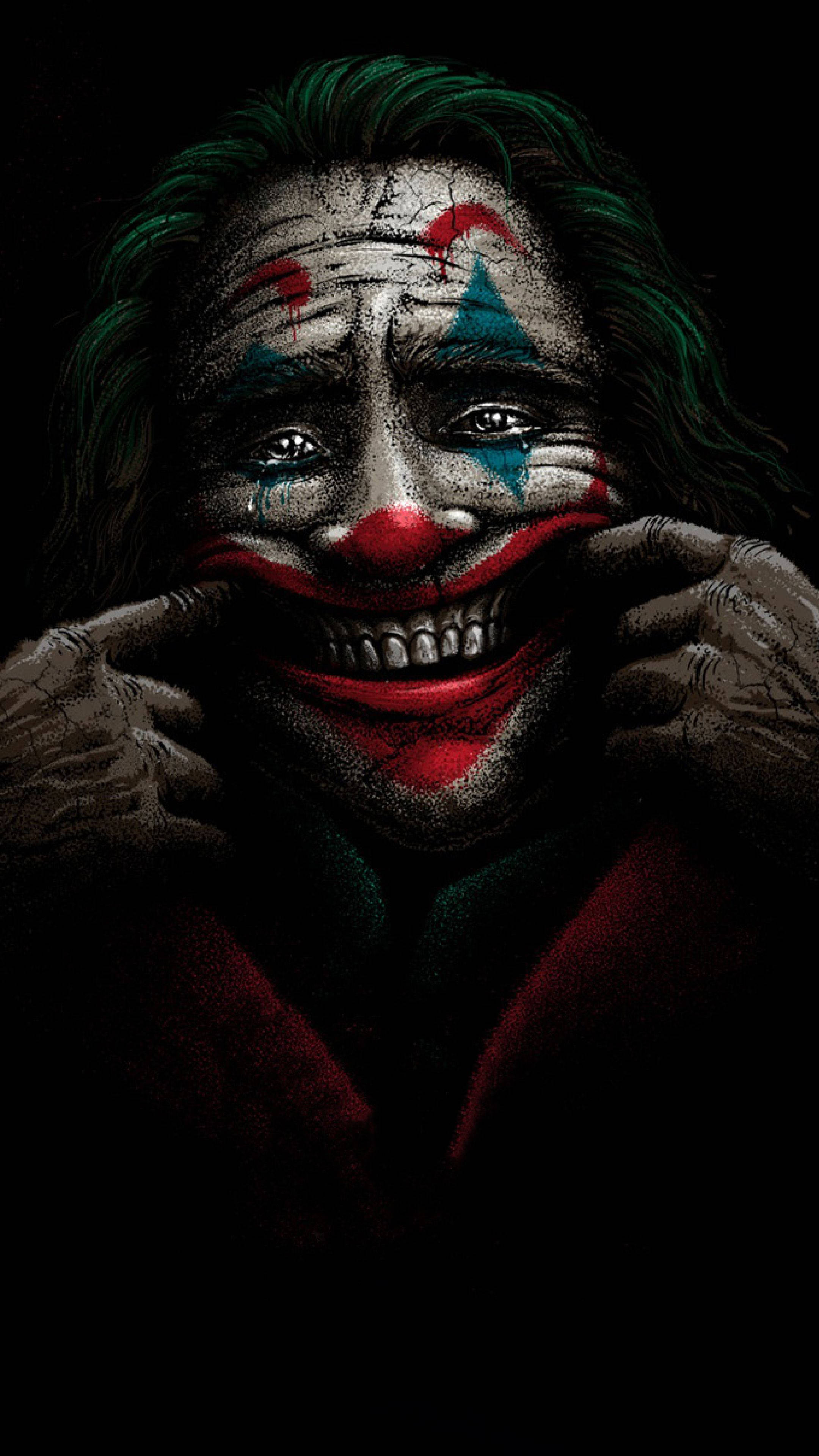 3d Joker iPhone, Joker, smeared clown makeup, 4K Phone Wallpaper