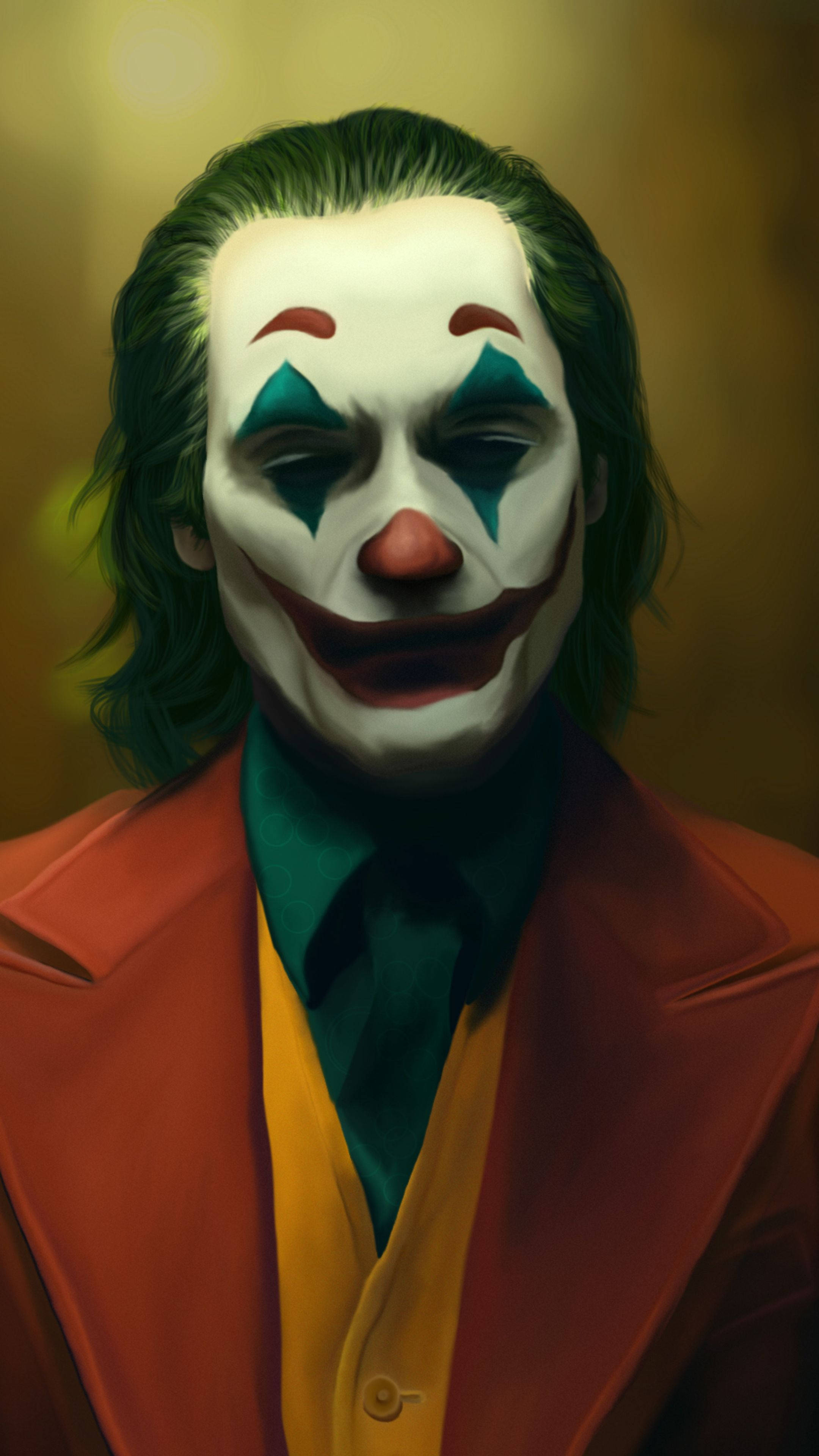 3d joker iphone, Joker, green hair, 4K Phone Wallpaper