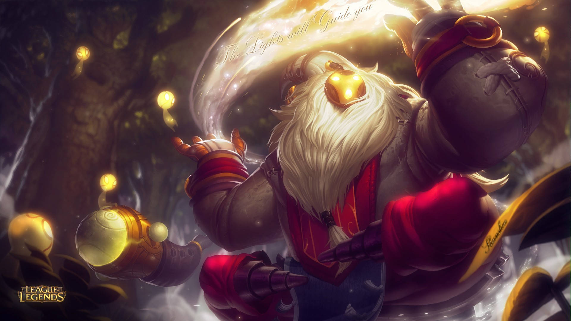 3d League Of Legends, gnome, torch, Full HD Desktop Wallpaper