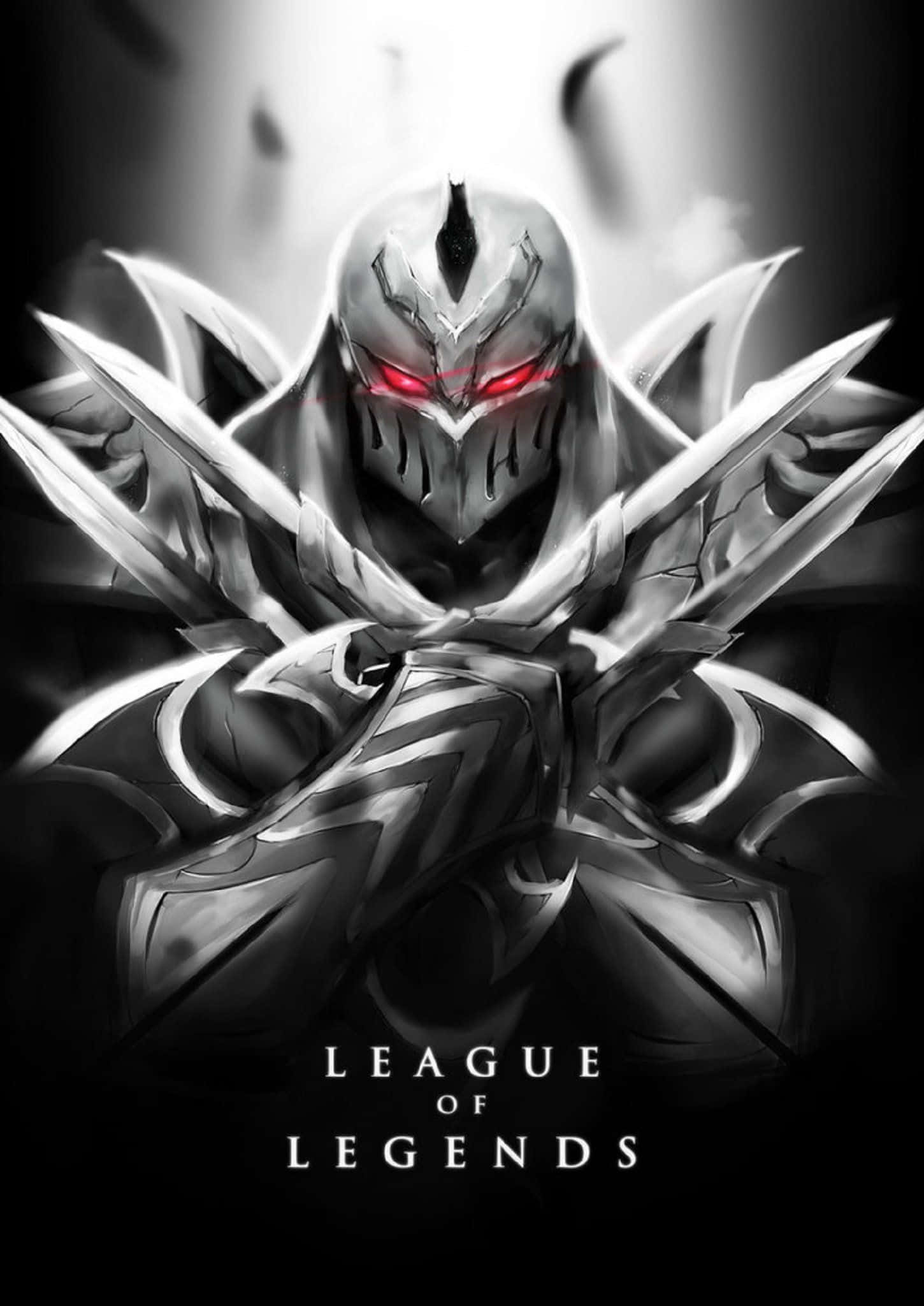 League of Legends, armored warrior, glowing red eyes, Full HD Phone Wallpaper