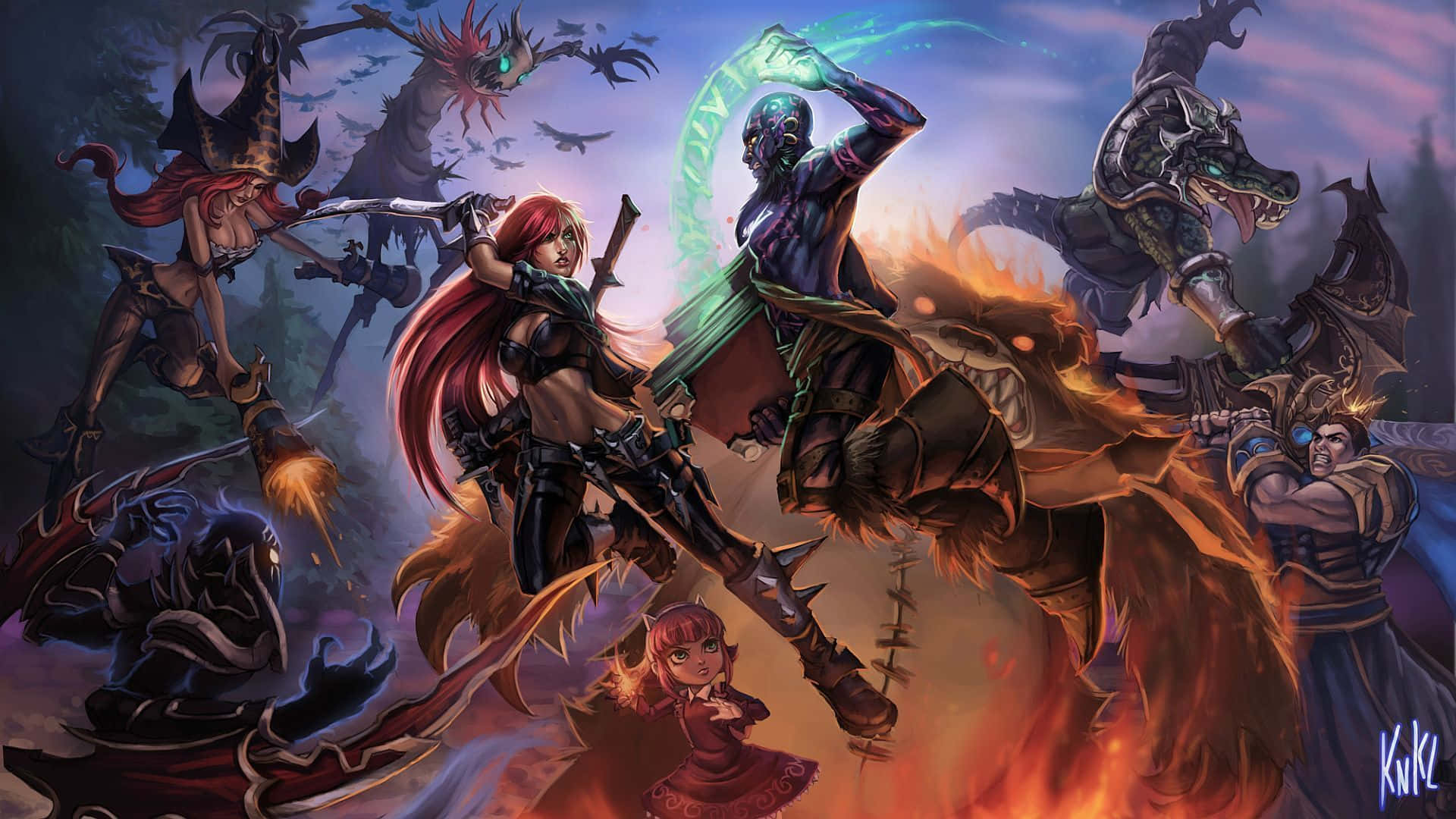 League of Legends, HD Graphics, fantasy warriors, Full HD Desktop Wallpaper