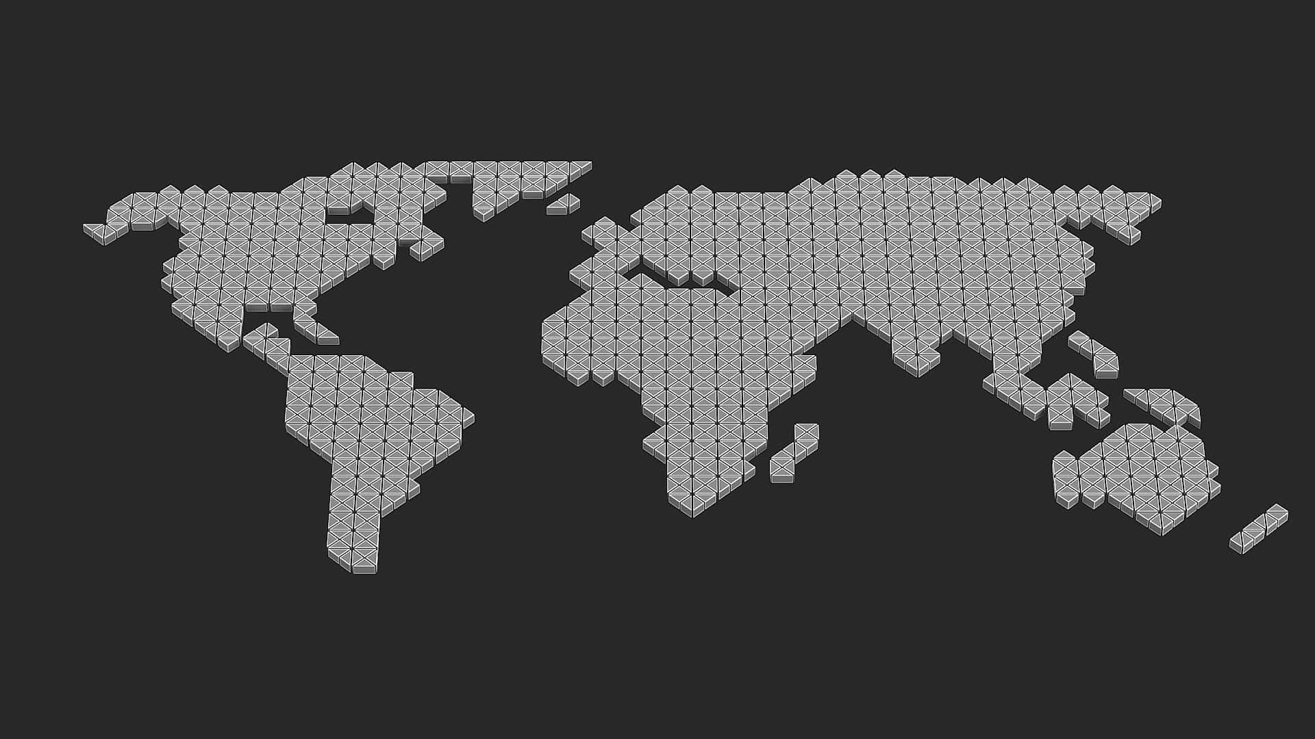 3d map, gray hexagonal tiles, dark background, Full HD Desktop Wallpaper