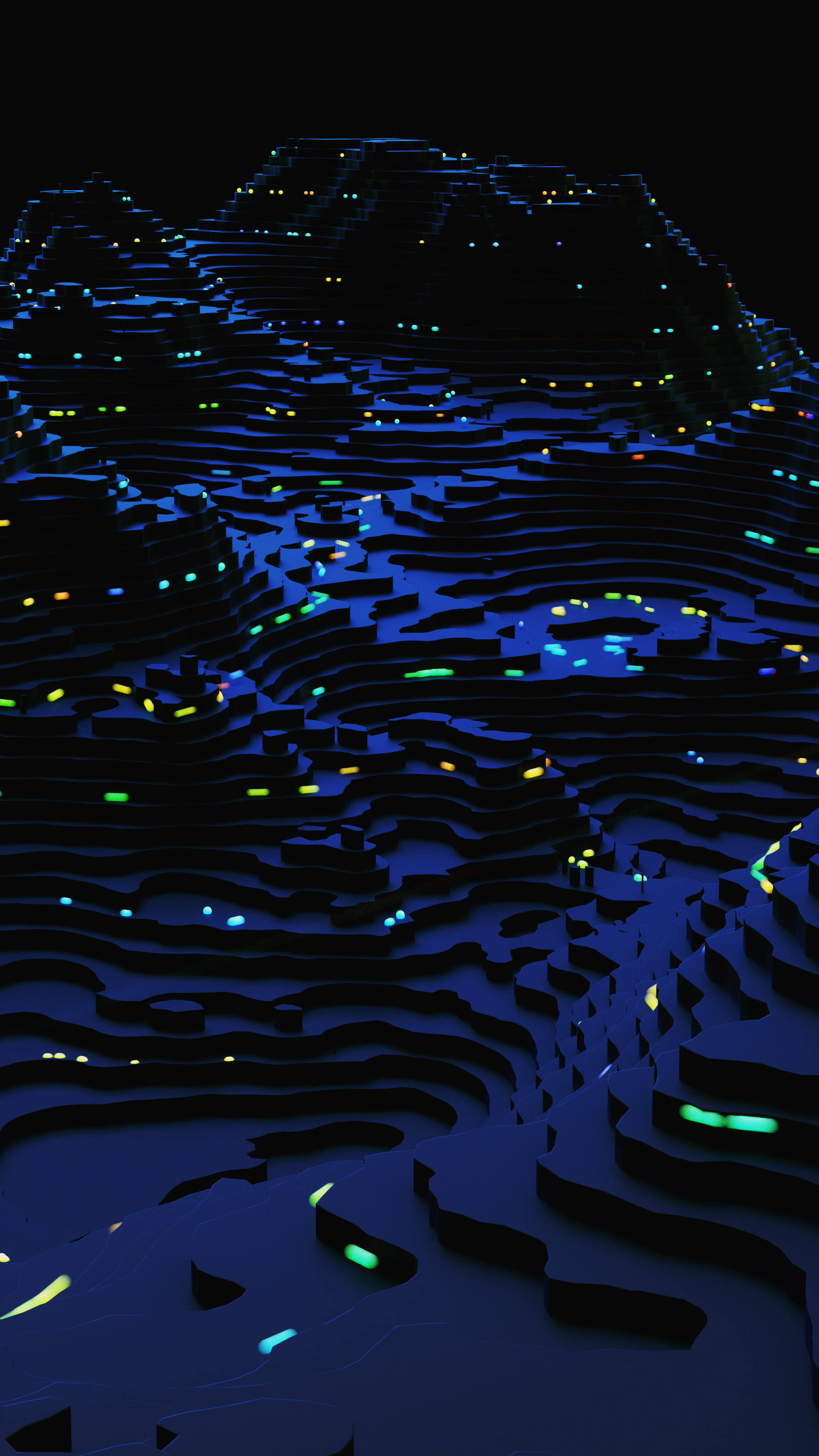3d, topographic map, futuristic mountain range, 4K Phone Wallpaper
