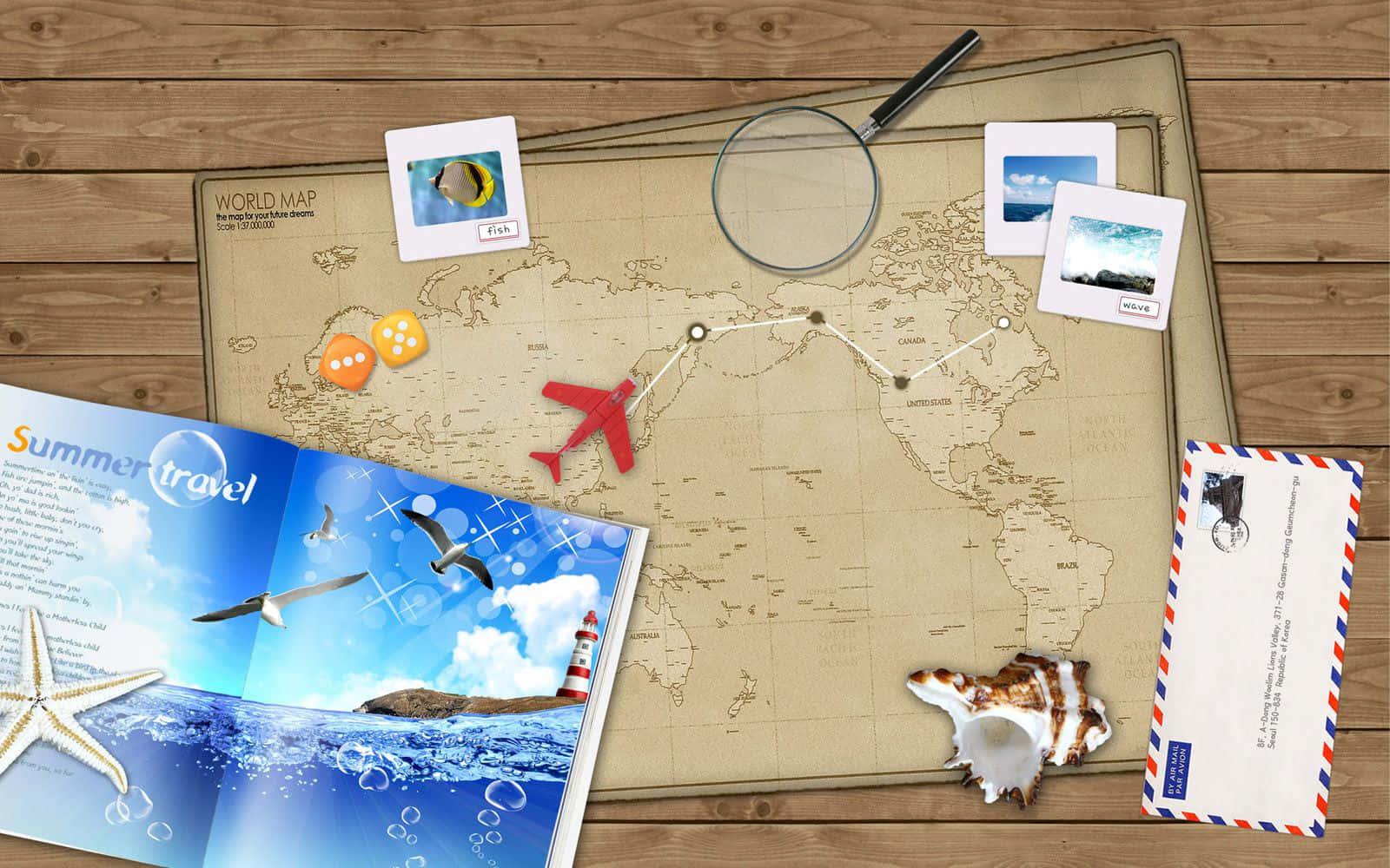 3D Map, vintage world map, wooden table, HD Desktop Wallpaper
