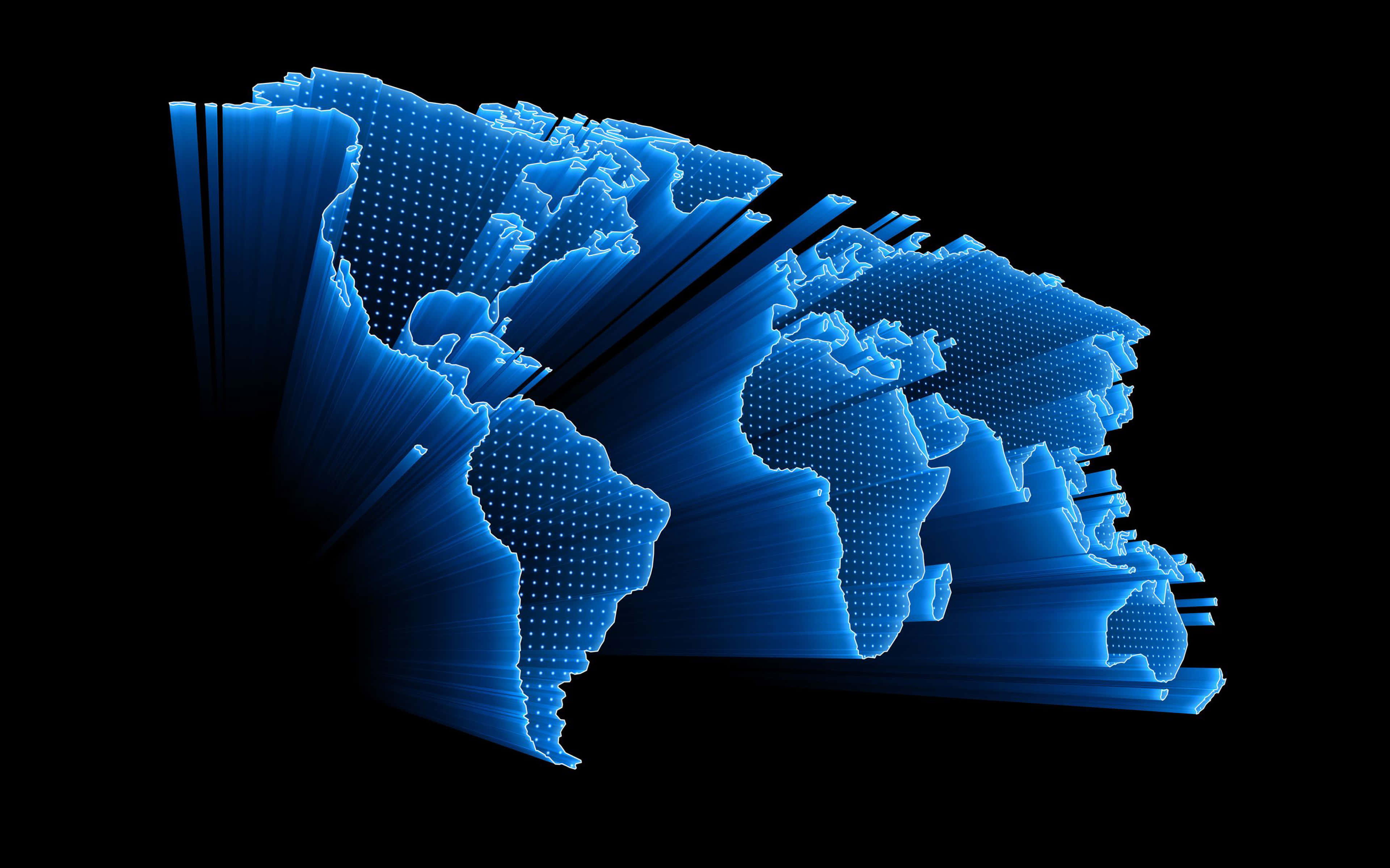 blue digital world map3 d, glowing blue, dotted texture, 4K Desktop Wallpaper