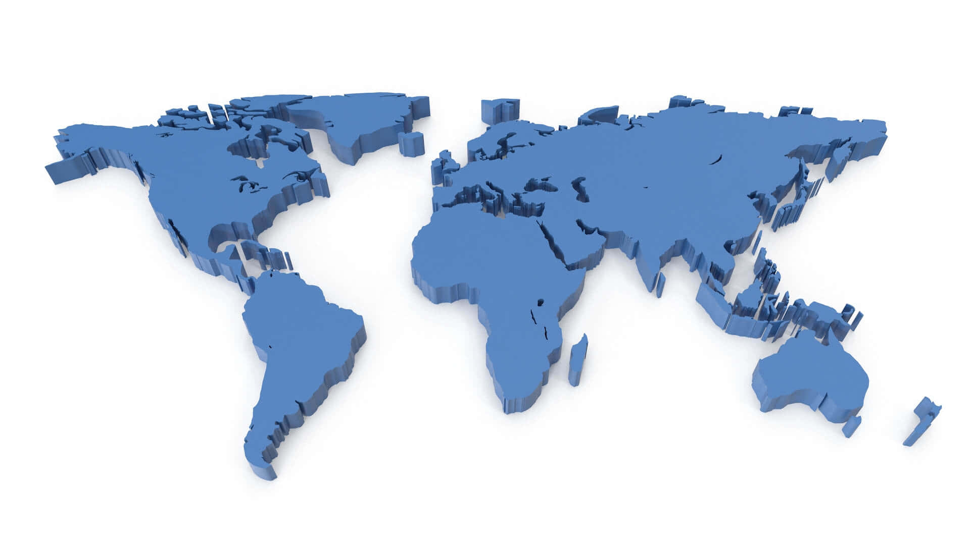 3d world map, blue, extrude, Full HD Desktop Wallpaper