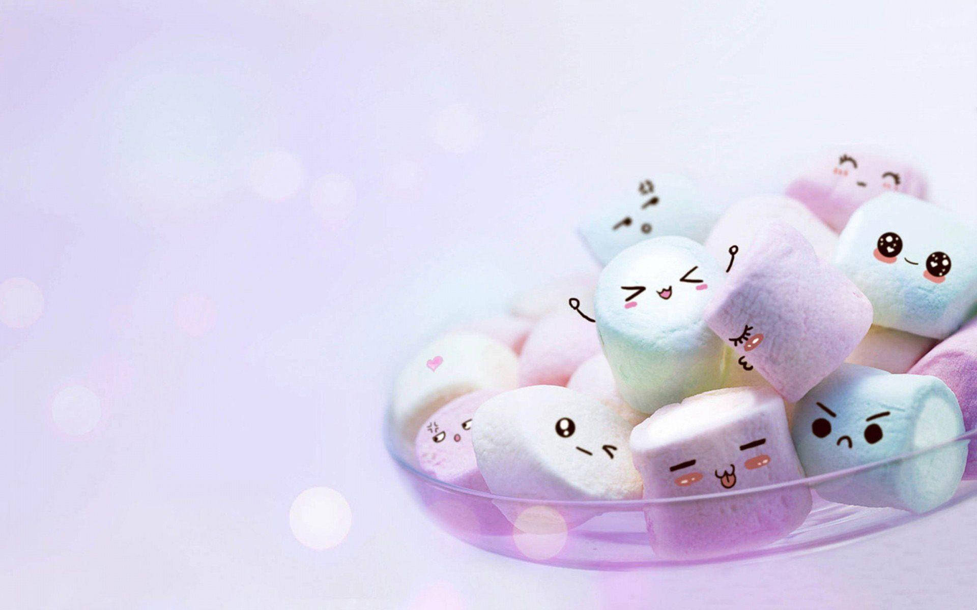 periwinkle, 3d marshmallow, pastel-colored marshmallows, Full HD Desktop Wallpaper