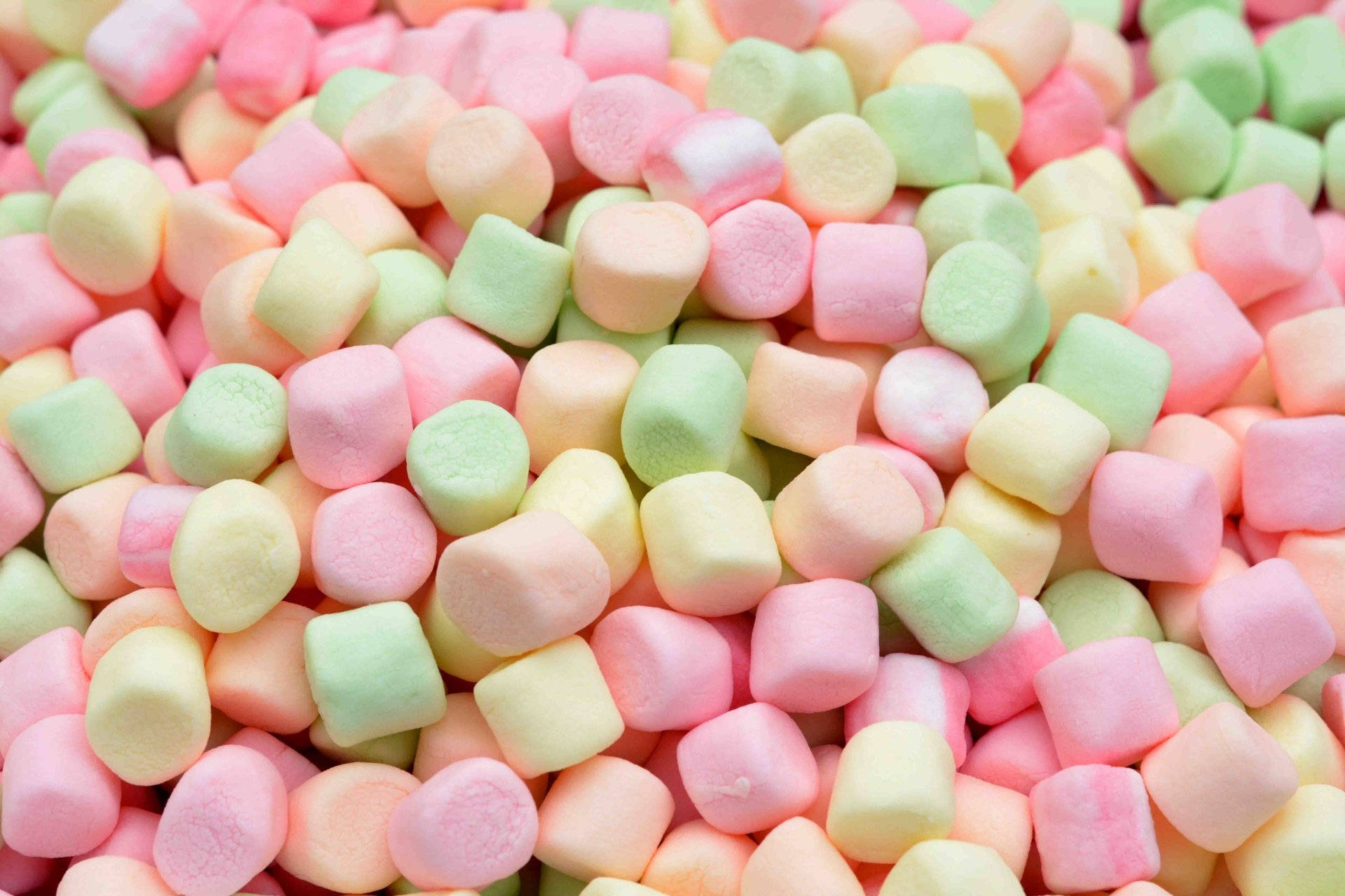 3d Marshmallow, pastel pink, green, Full HD Desktop Wallpaper