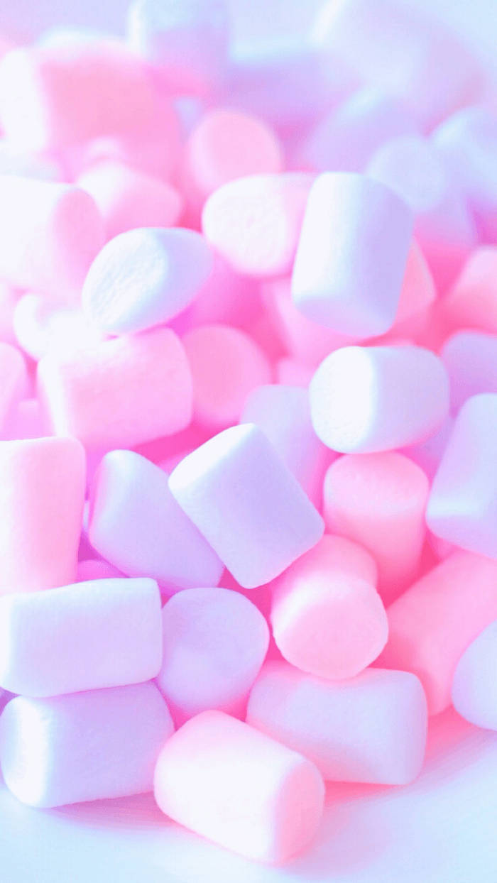 bright pink 3d marshmallow, pink and white marshmallows, pastel light, SD Phone Wallpaper