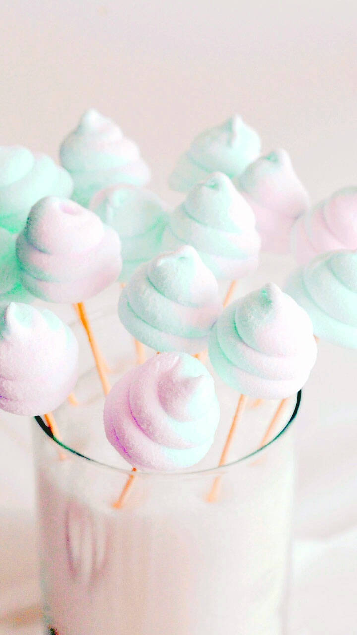 3d marshmallow sticks, pastel-colored marshmallows, sticks, HD Phone Wallpaper