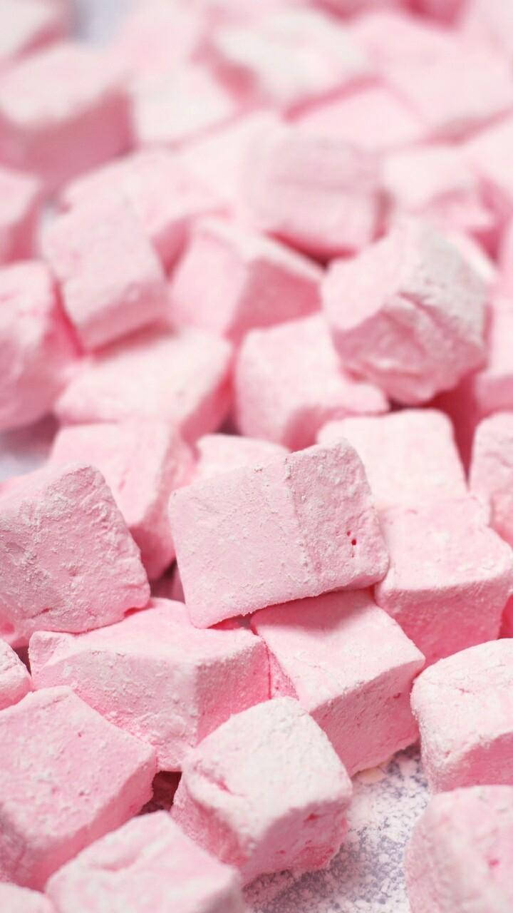 3d square marshmallow, soft pink, sugar-coated, HD Phone Wallpaper