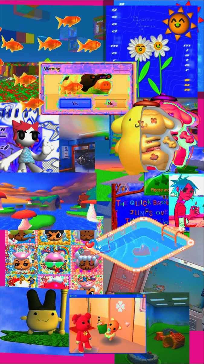 weirdcore, 3d models, cartoon characters, SD Phone Wallpaper