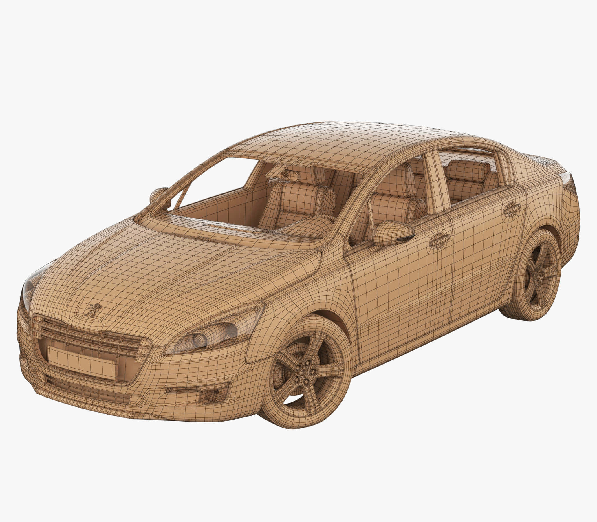 3d modeling, beige, wireframe, Full HD Desktop Wallpaper