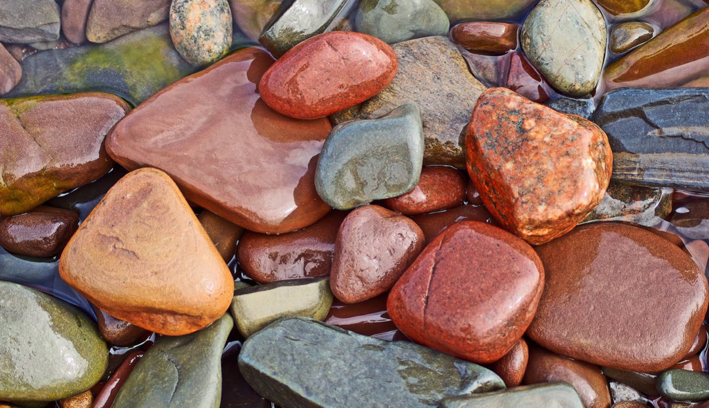 3d nature, colorful rocks, smooth river stones, HD Desktop Wallpaper