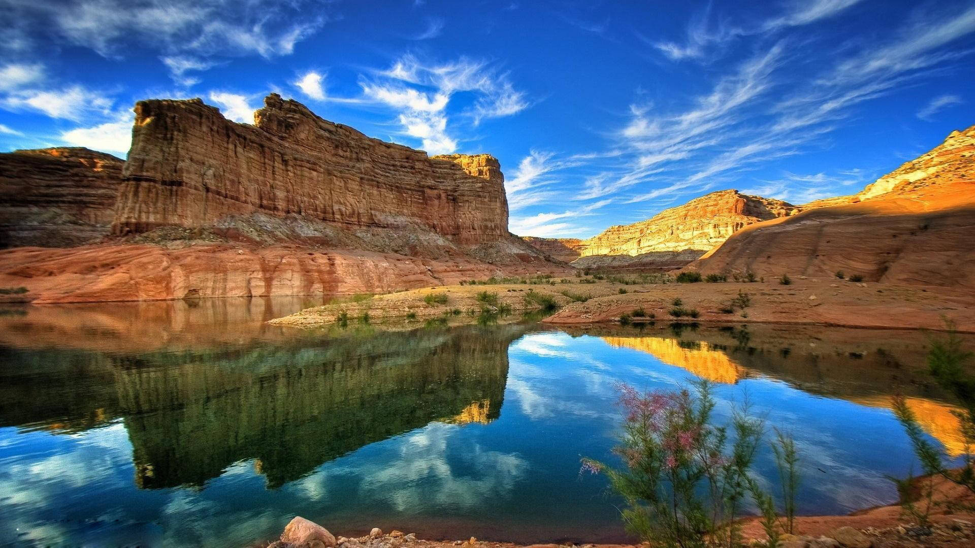 Clay Mud 3D Nature, desert canyon, red rock formations, Full HD Desktop Wallpaper