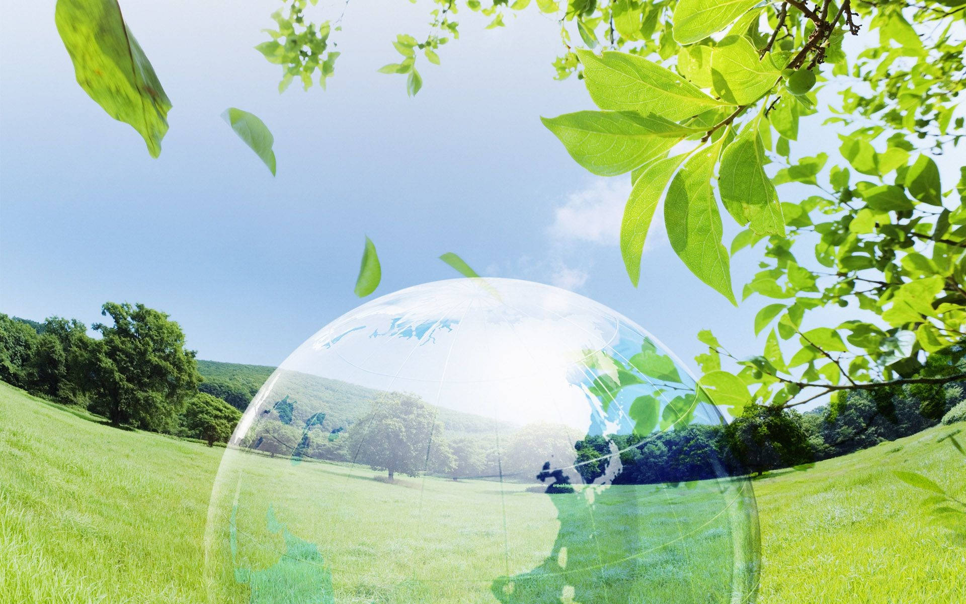 bubble, 3d nature, transparent globe, Full HD Desktop Wallpaper