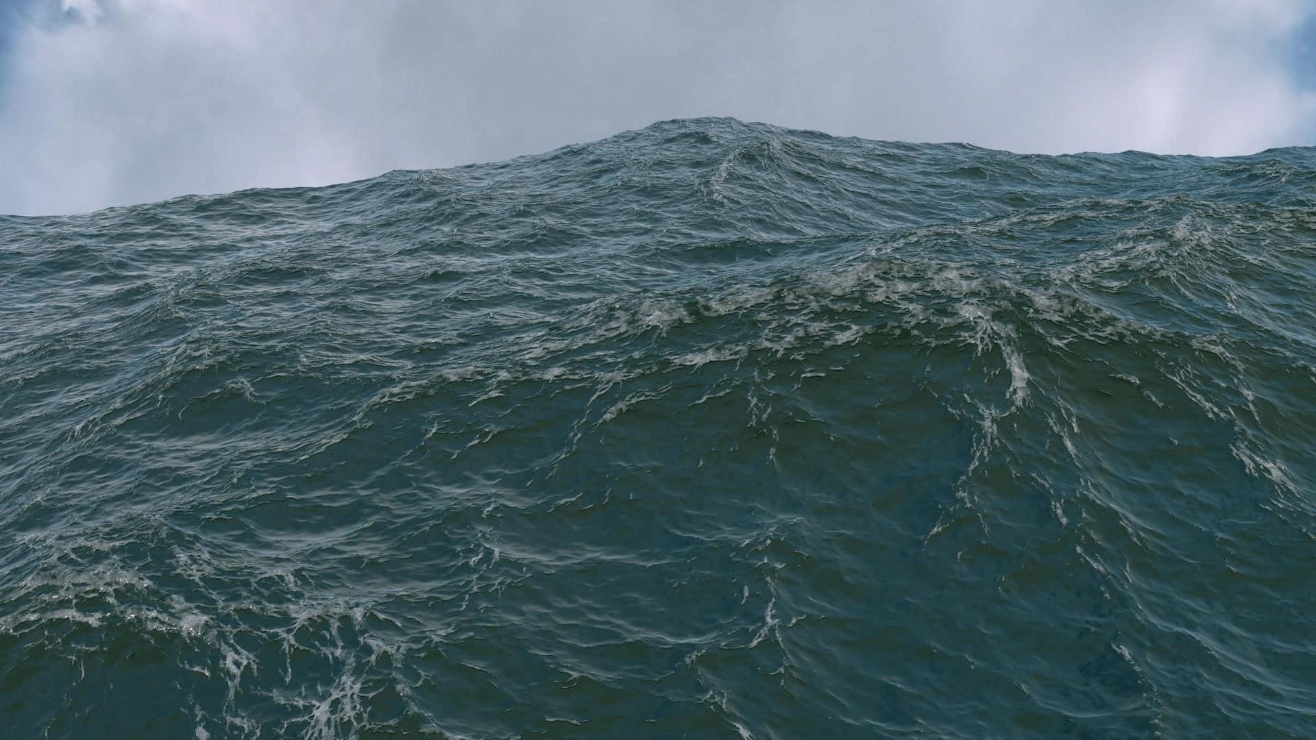 3d ocean, turbulent ocean, deep teal waves, Full HD Desktop Wallpaper