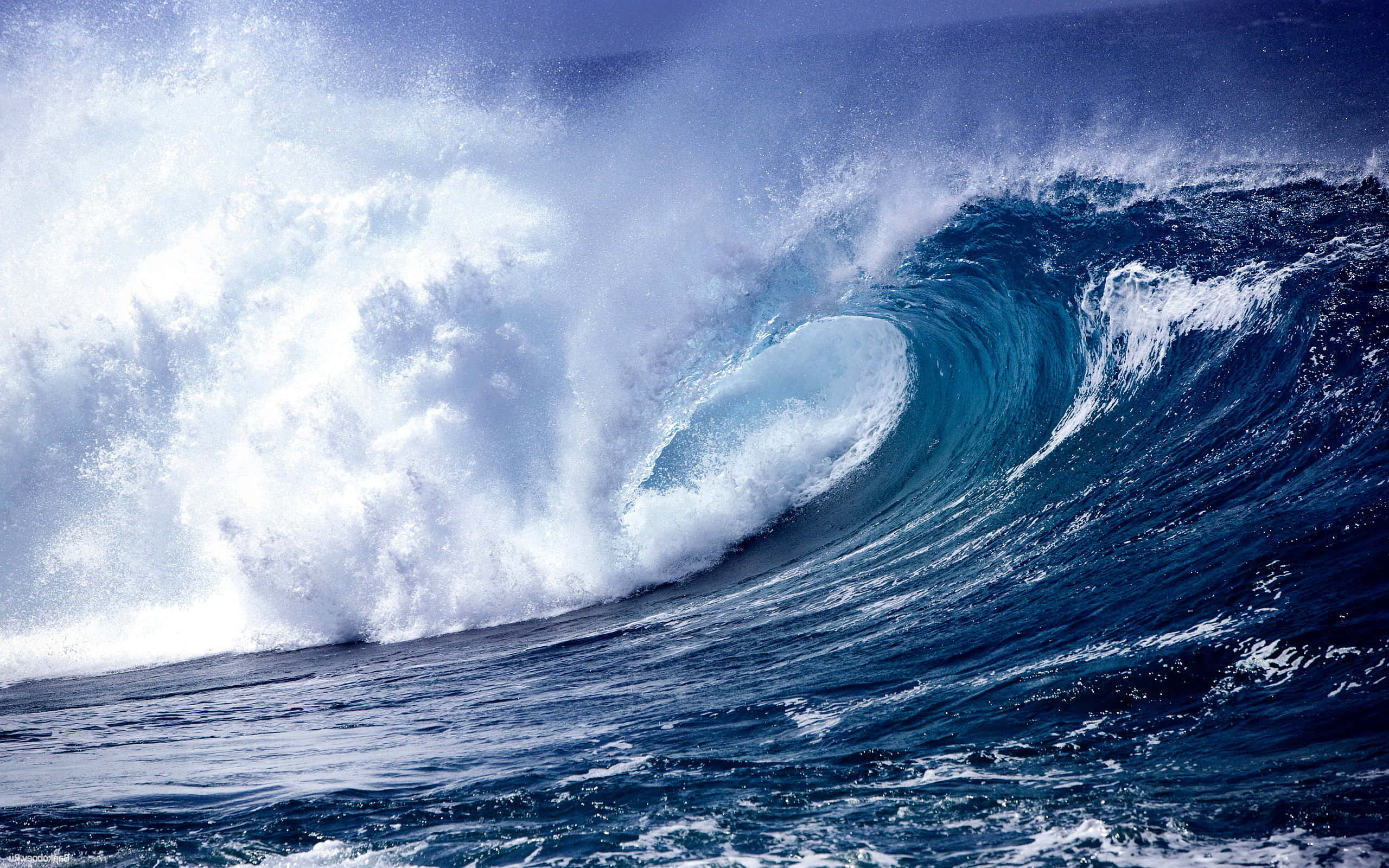 3d ocean, turquoise ocean wave, perfect barrel, 2K Desktop Wallpaper