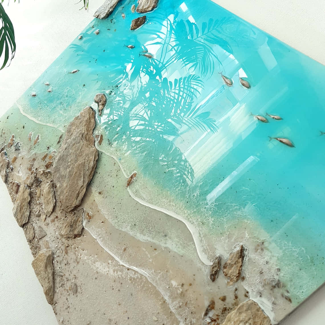 3d ocean, turquoise resin, tropical beach, SD Desktop Wallpaper