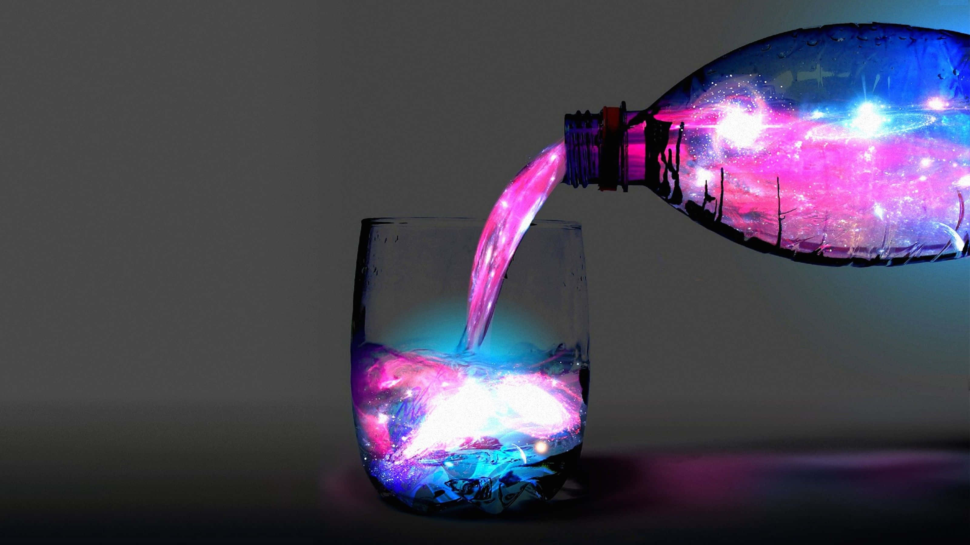 3d water, 3200 x 1800 wallpaper, glowing cosmic liquid, 2K Desktop Wallpaper
