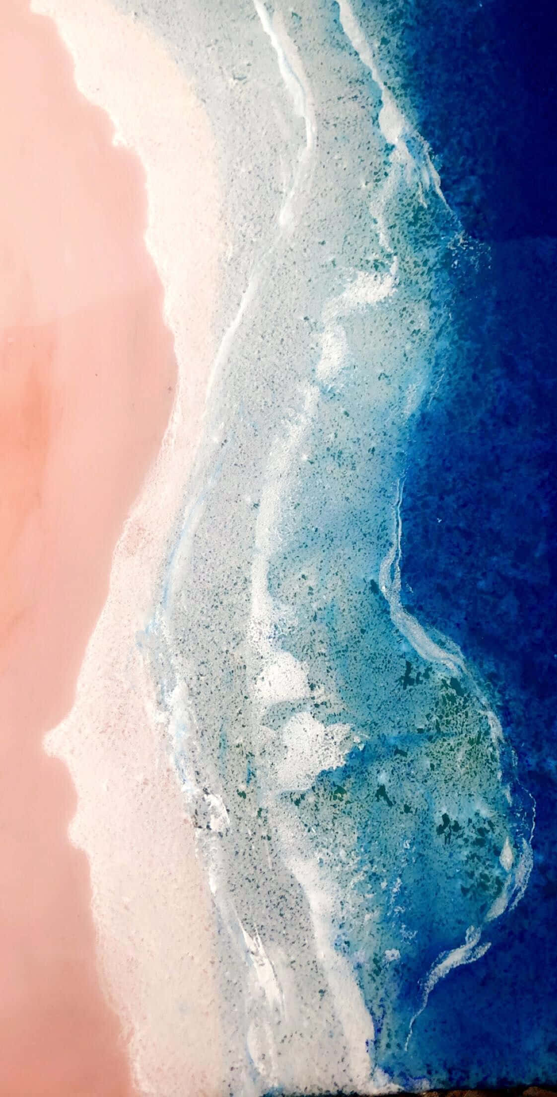 abstract ocean art4 k u h d, pink sand beach, deep blue ocean, Full HD Phone Wallpaper