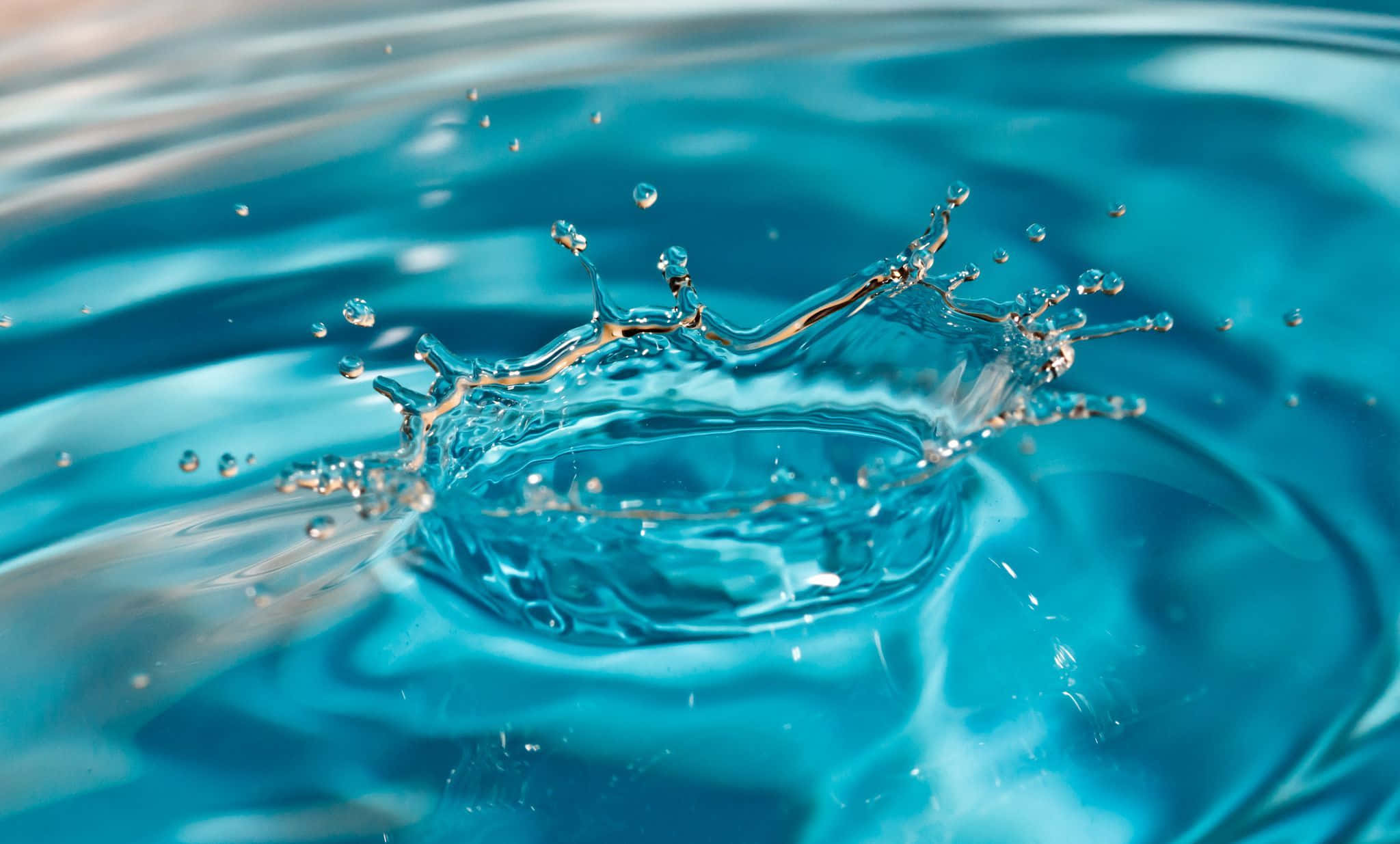 3d water, crystal clear blue water, splash, Full HD Desktop Wallpaper