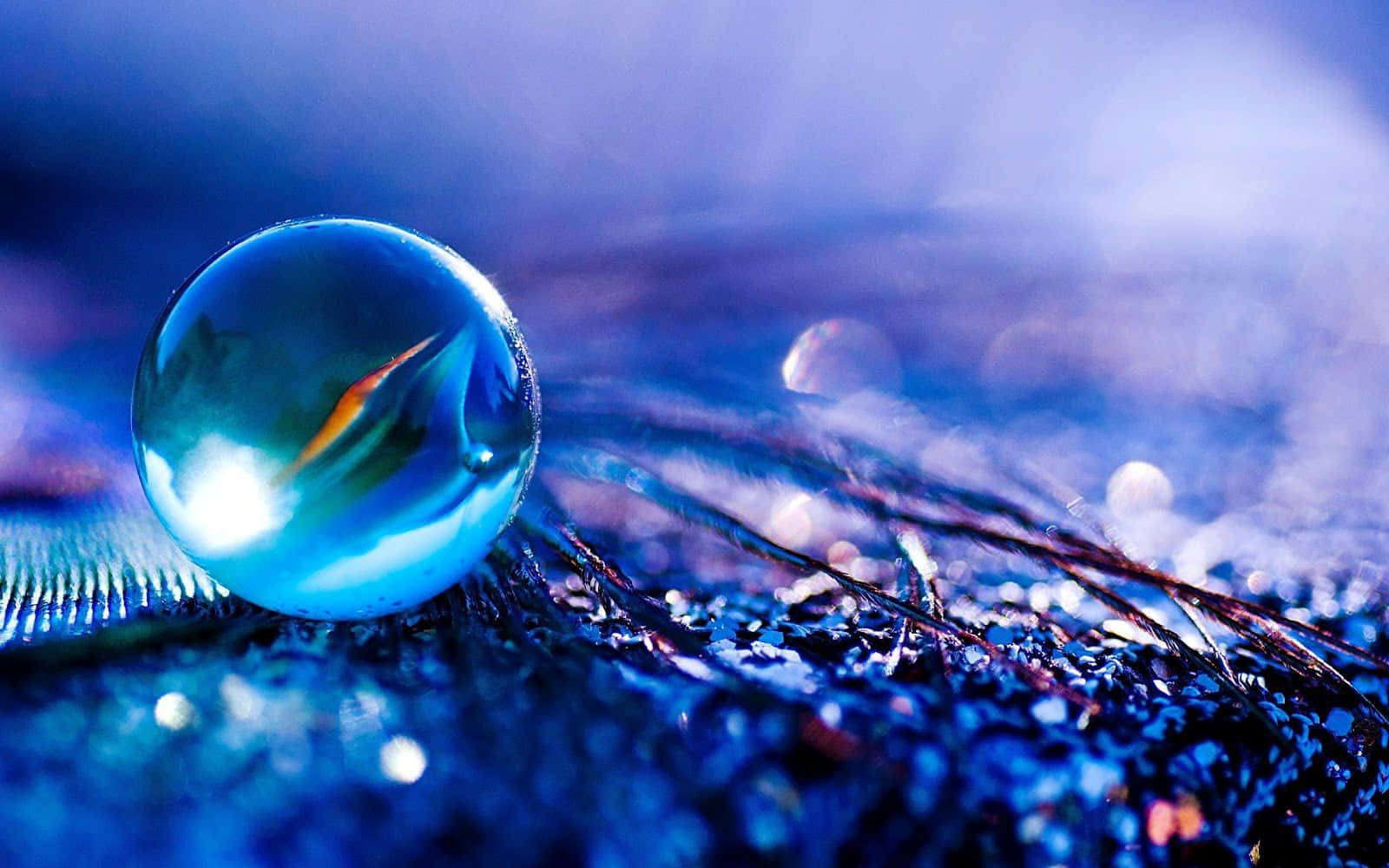 3d water, glistening blue glass sphere, textured surface, HD Desktop Wallpaper