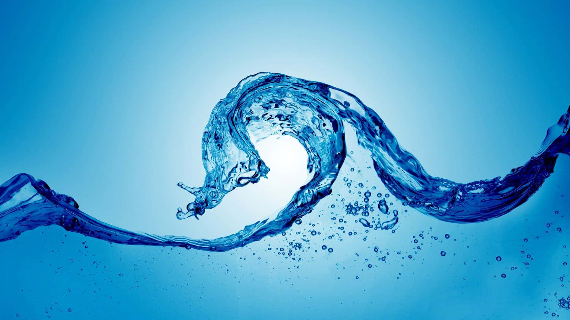 3d water, blue water splash, gradient blue background, Full HD Desktop Wallpaper