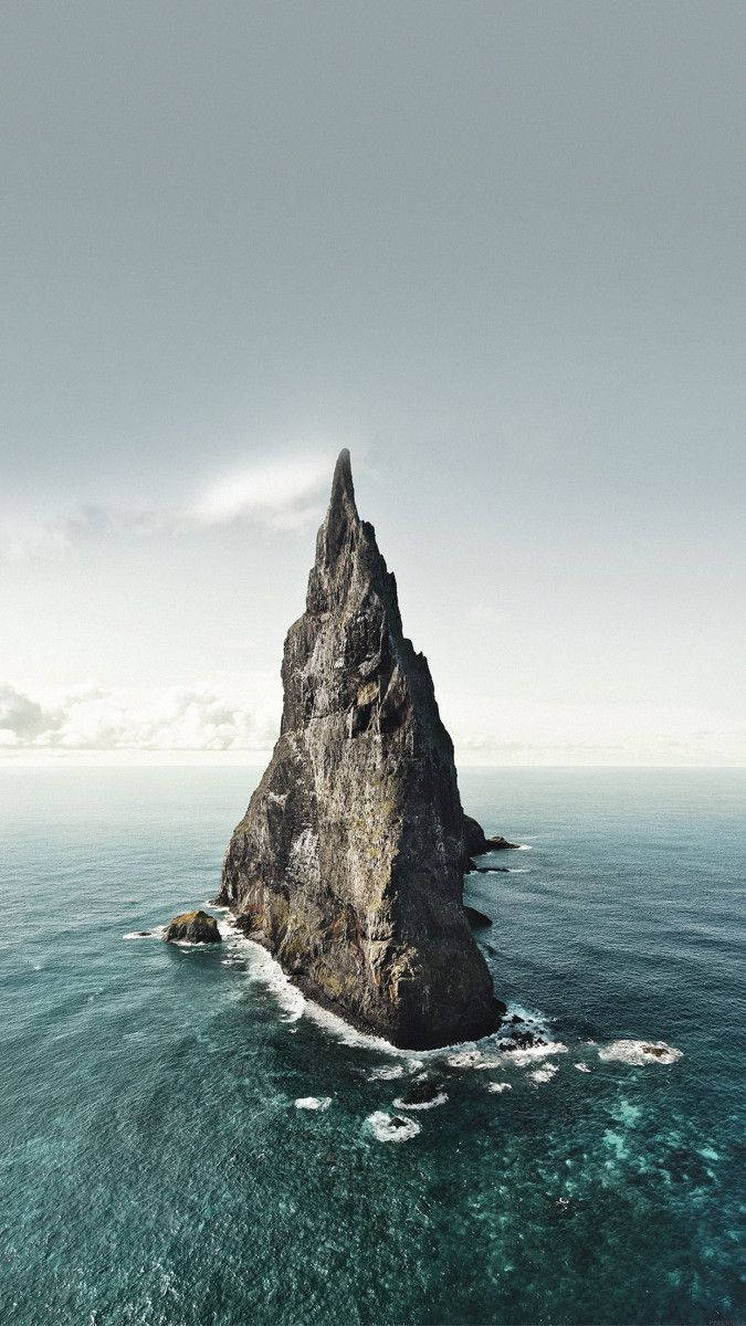 rock formation, ocean, teal ocean waters, SD Phone Wallpaper