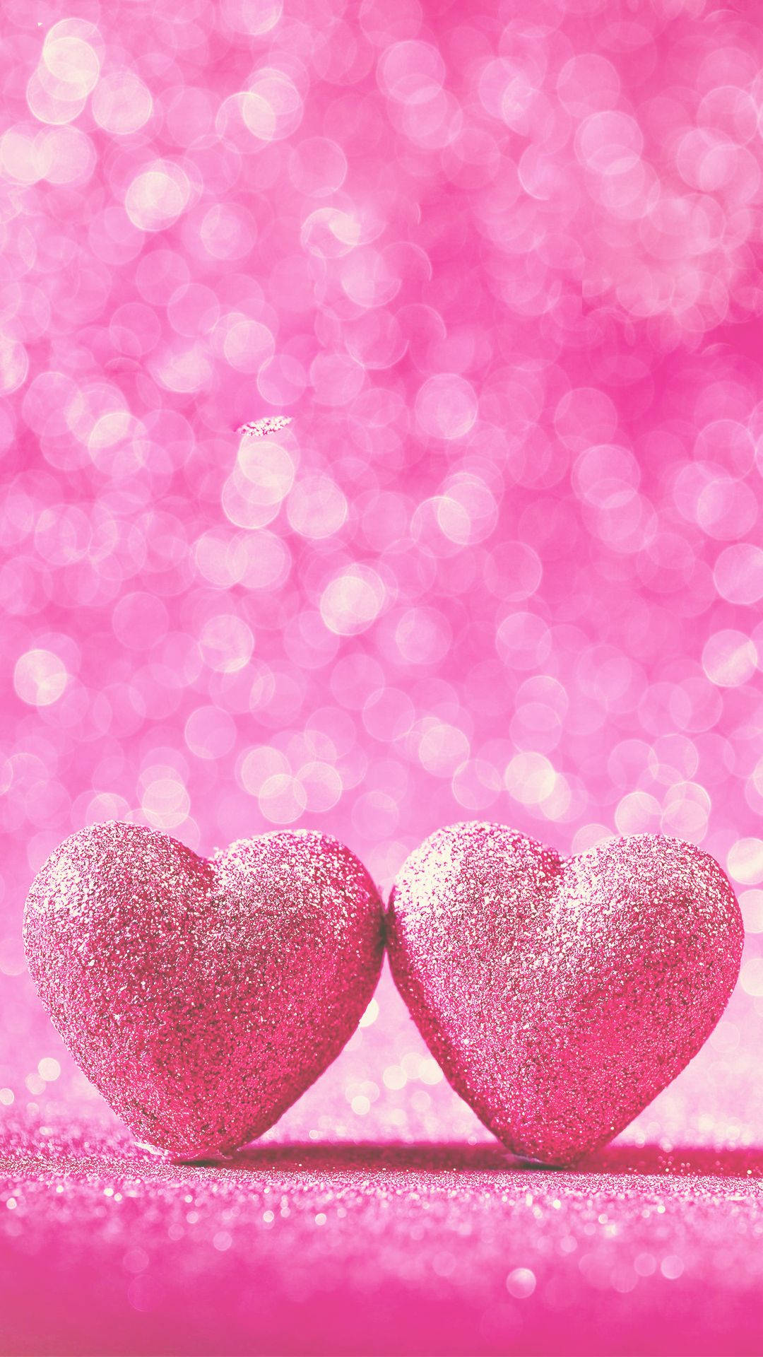 shiny pink 3d iphone hearts, glittery pink hearts, sparkling pink surface, Full HD Phone Wallpaper
