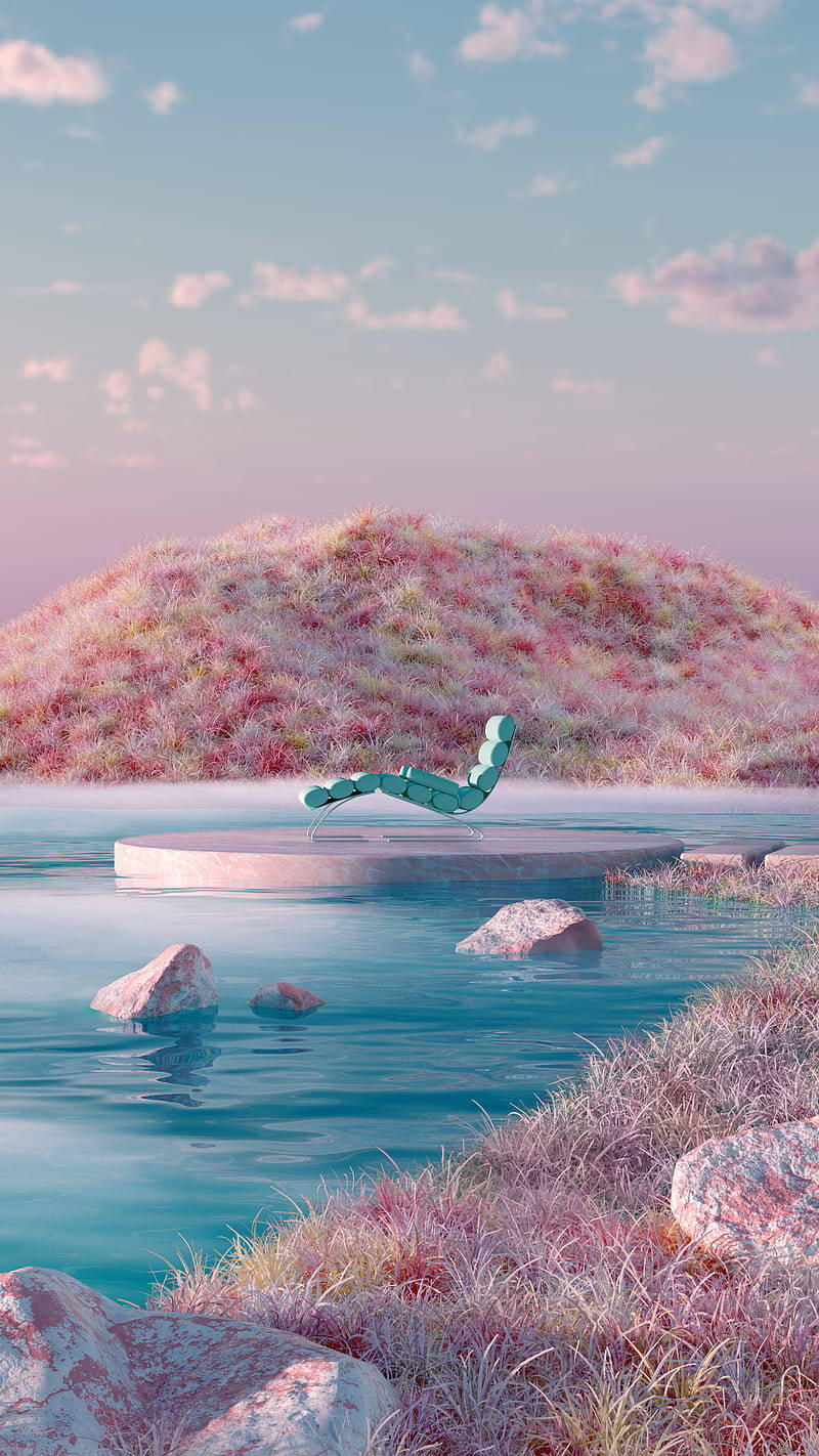 3d phone, pastel pink, pastel blue, HD Phone Wallpaper
