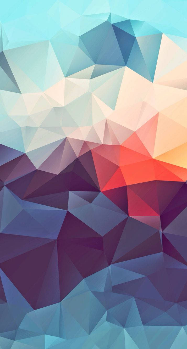 3d phone, colorful geometric art, mountains, HD Phone Wallpaper