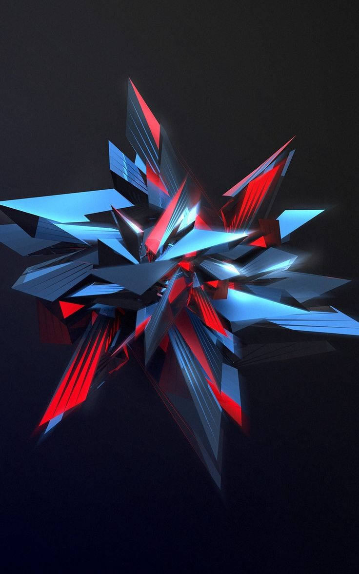 3d phone, red, blue, SD Phone Wallpaper