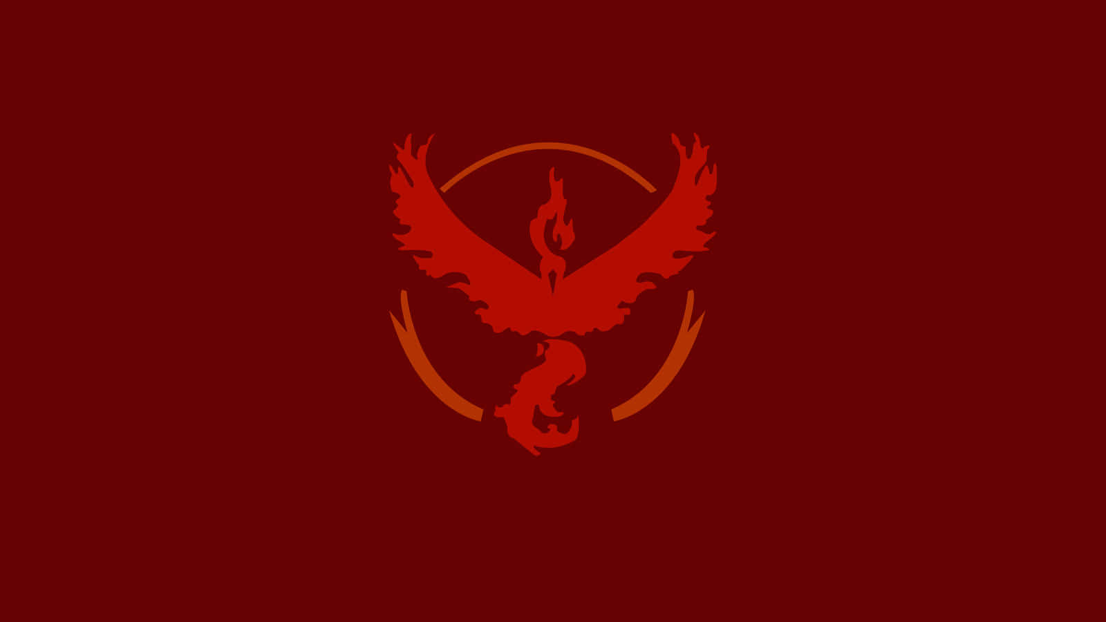 3d Pokemon Go, red phoenix logo, flame details, HD Desktop Wallpaper