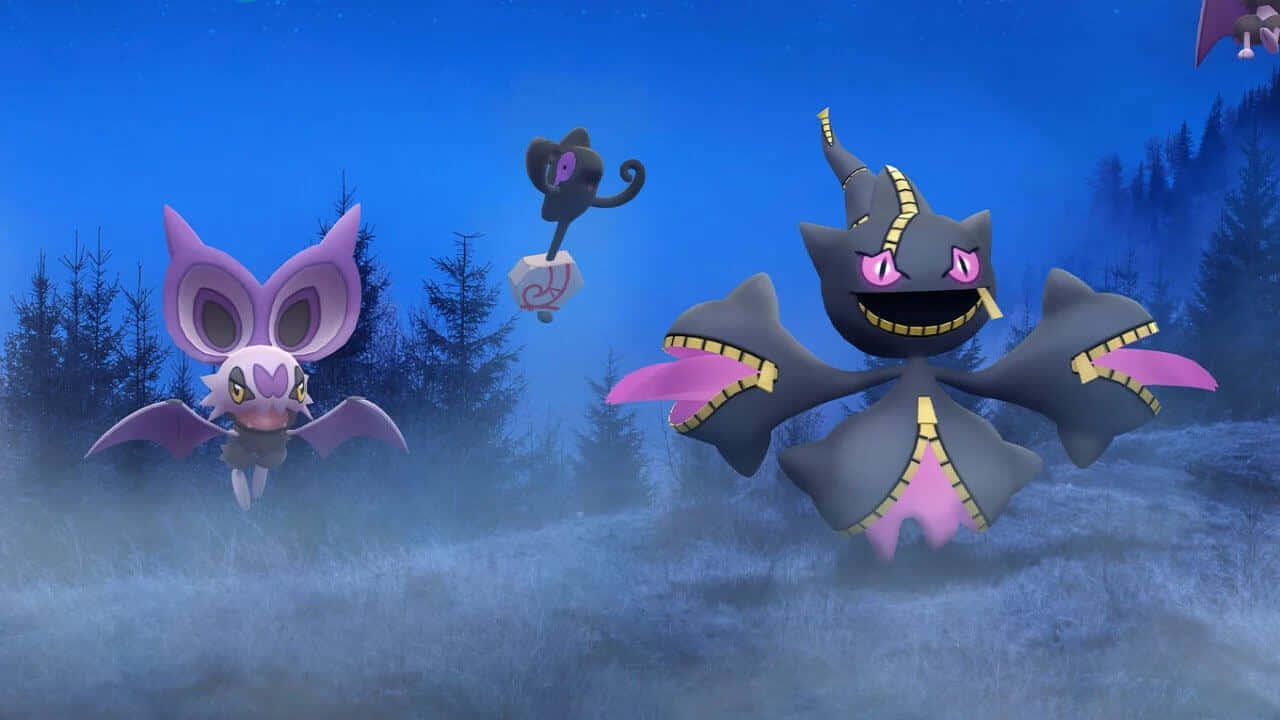 3d Pokemon Go, ghostly Pokémon, misty forest, HD Desktop Wallpaper
