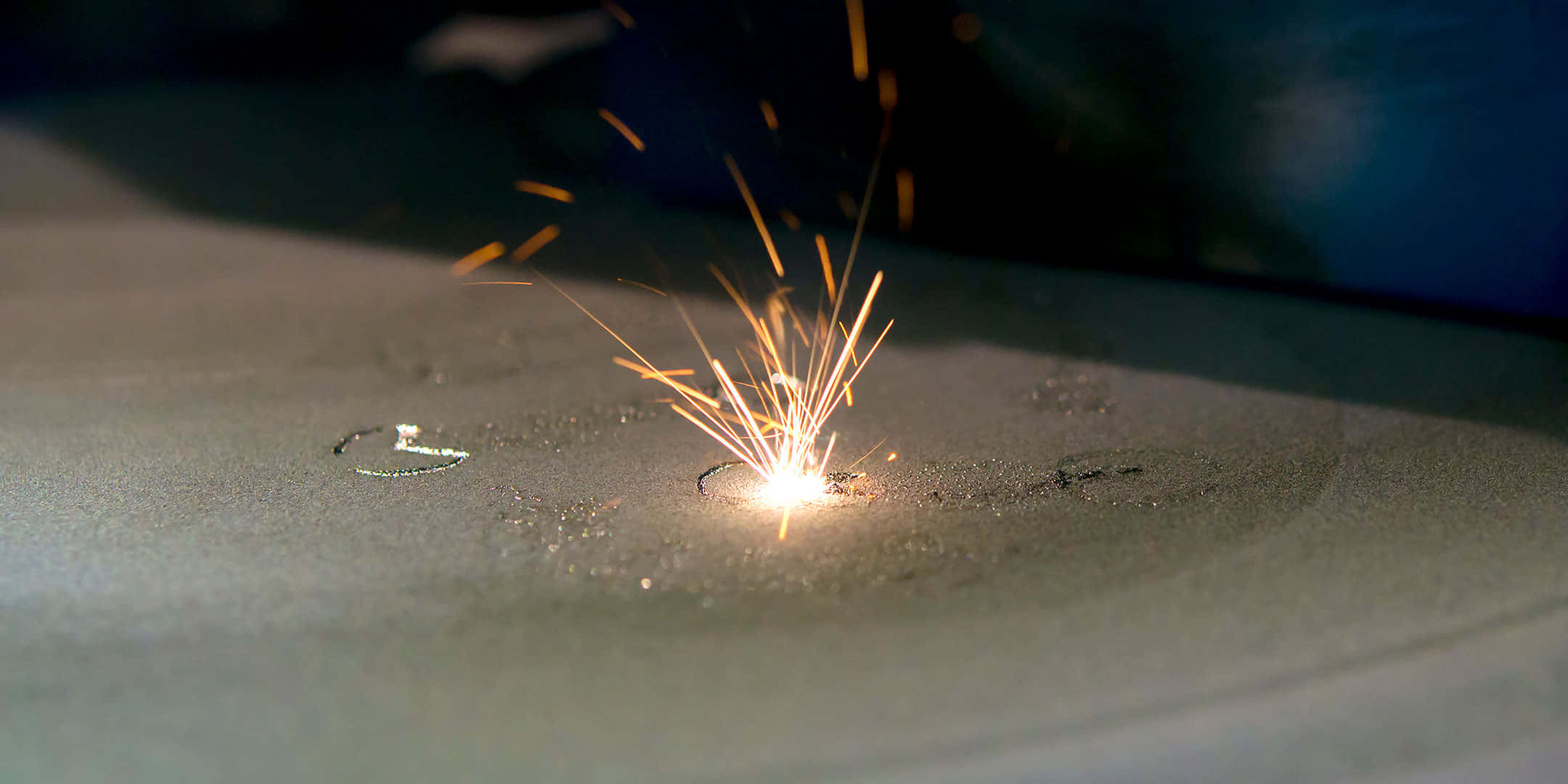 3D printer, welding spark, golden trails, Full HD Desktop Wallpaper
