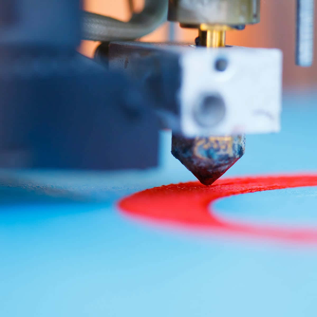 3d printer, nozzle, vibrant red filament, SD Desktop Wallpaper