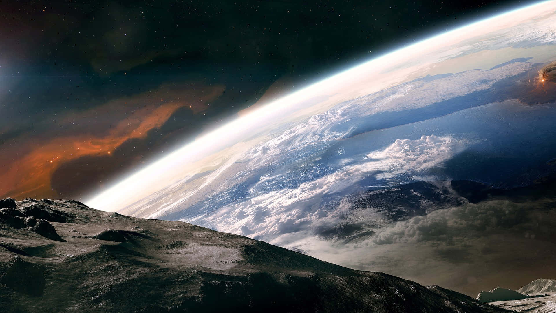 3d Space, Earth, rocky alien landscape, Full HD Desktop Wallpaper